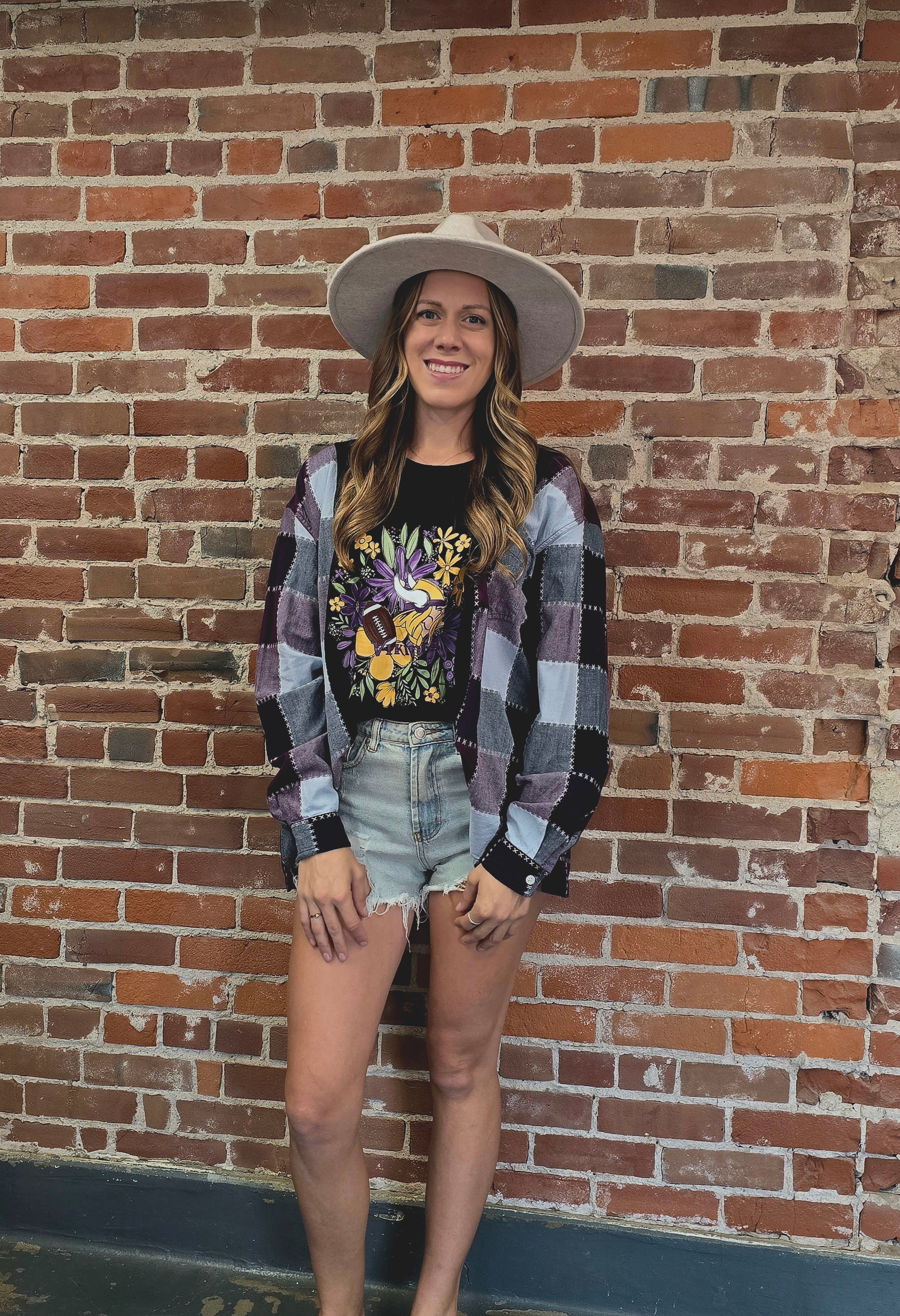 MN Vikings Upcycled Flannel - Handcrafted Quality
