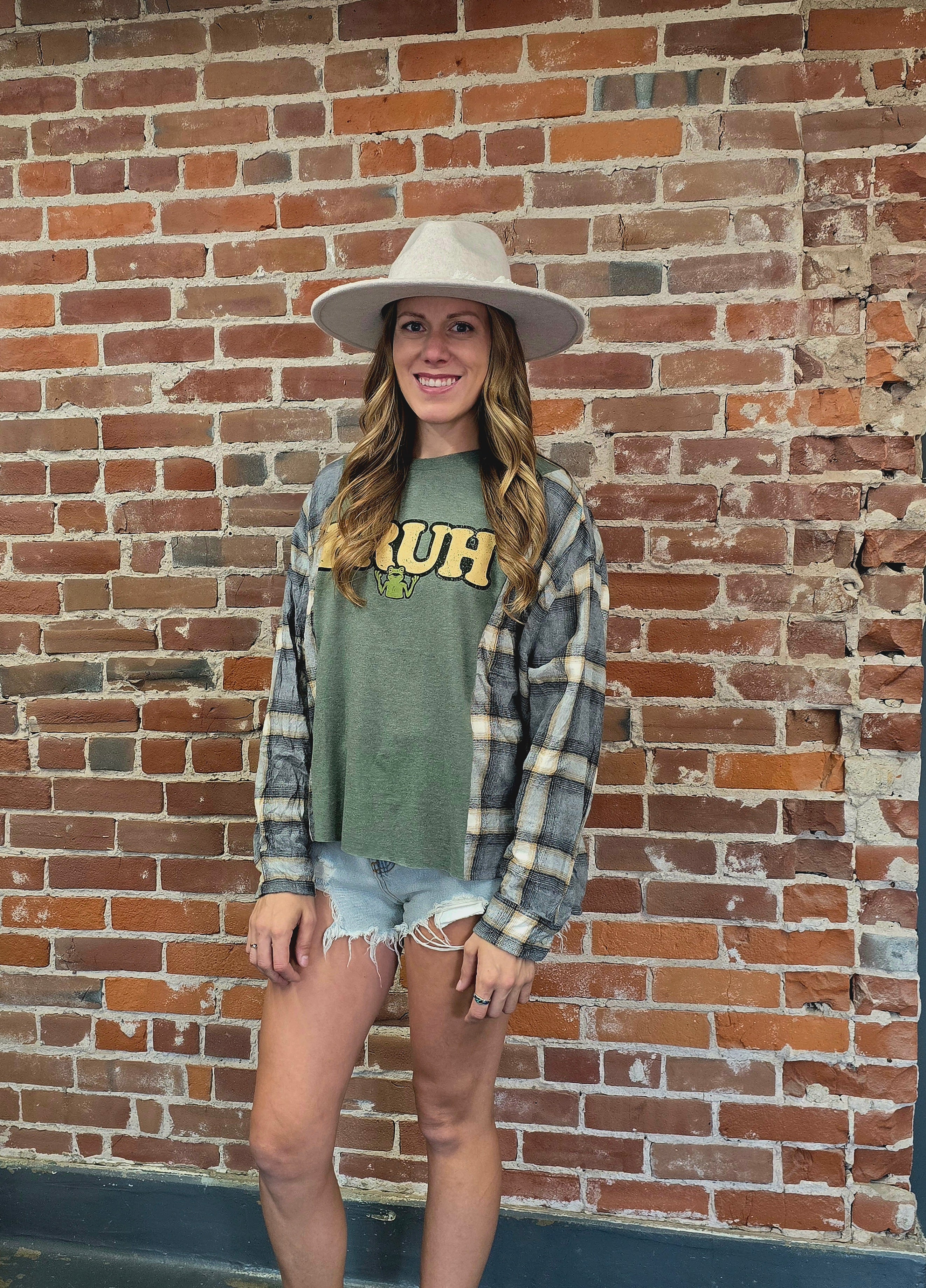 BRUH Upcycled Flannel Shirt – Handcrafted & One-of-a-Kind