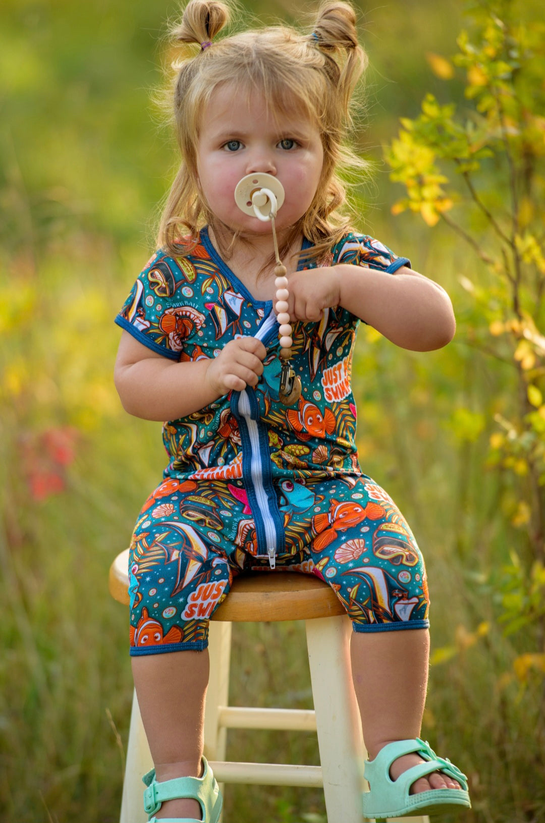 Keep Swimming Bamboo Zip PJ/Daywear - Handcrafted Comfort