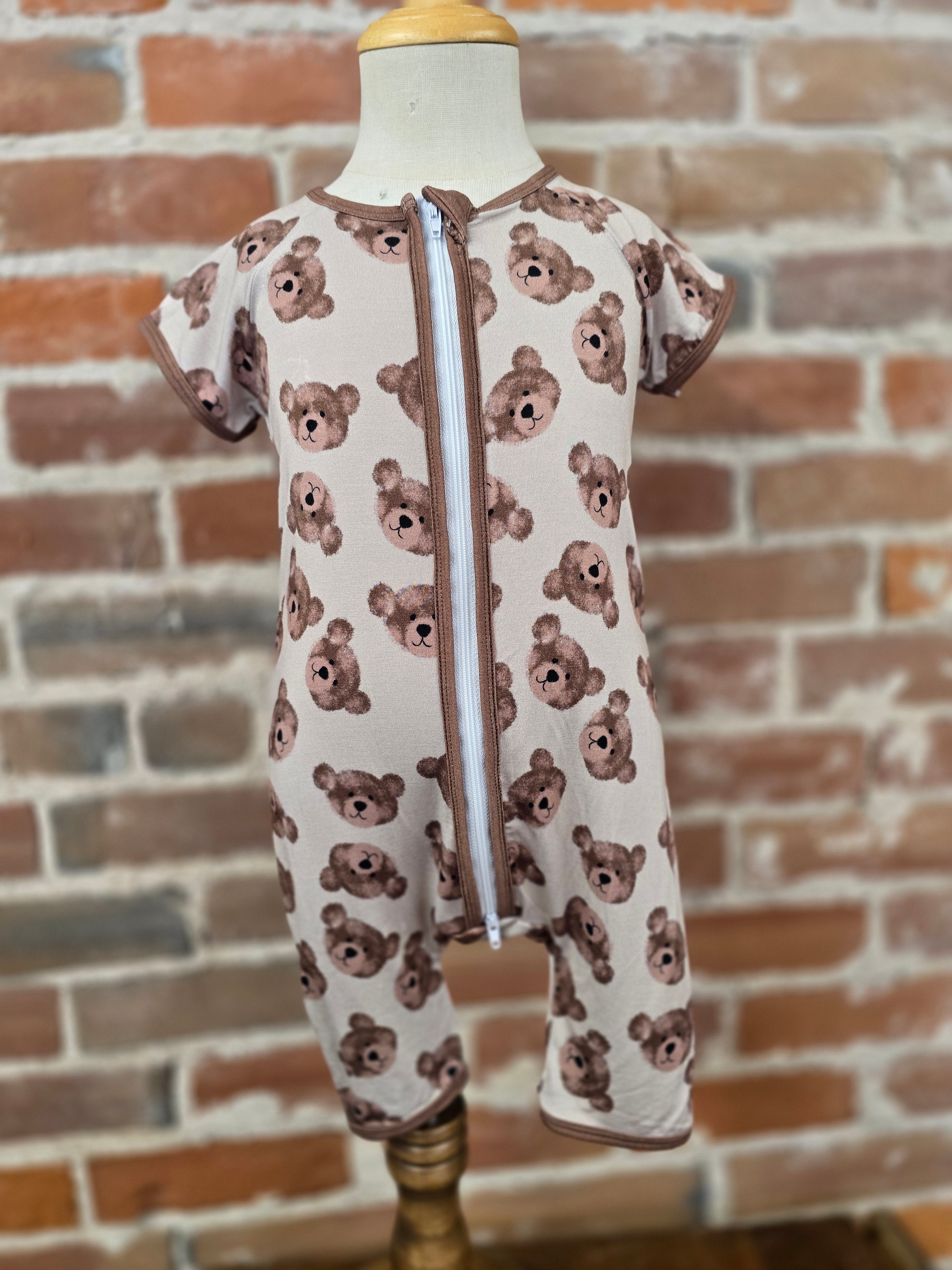 Snuggle Bear Bamboo Zip PJ/Daywear - Handcrafted Comfort