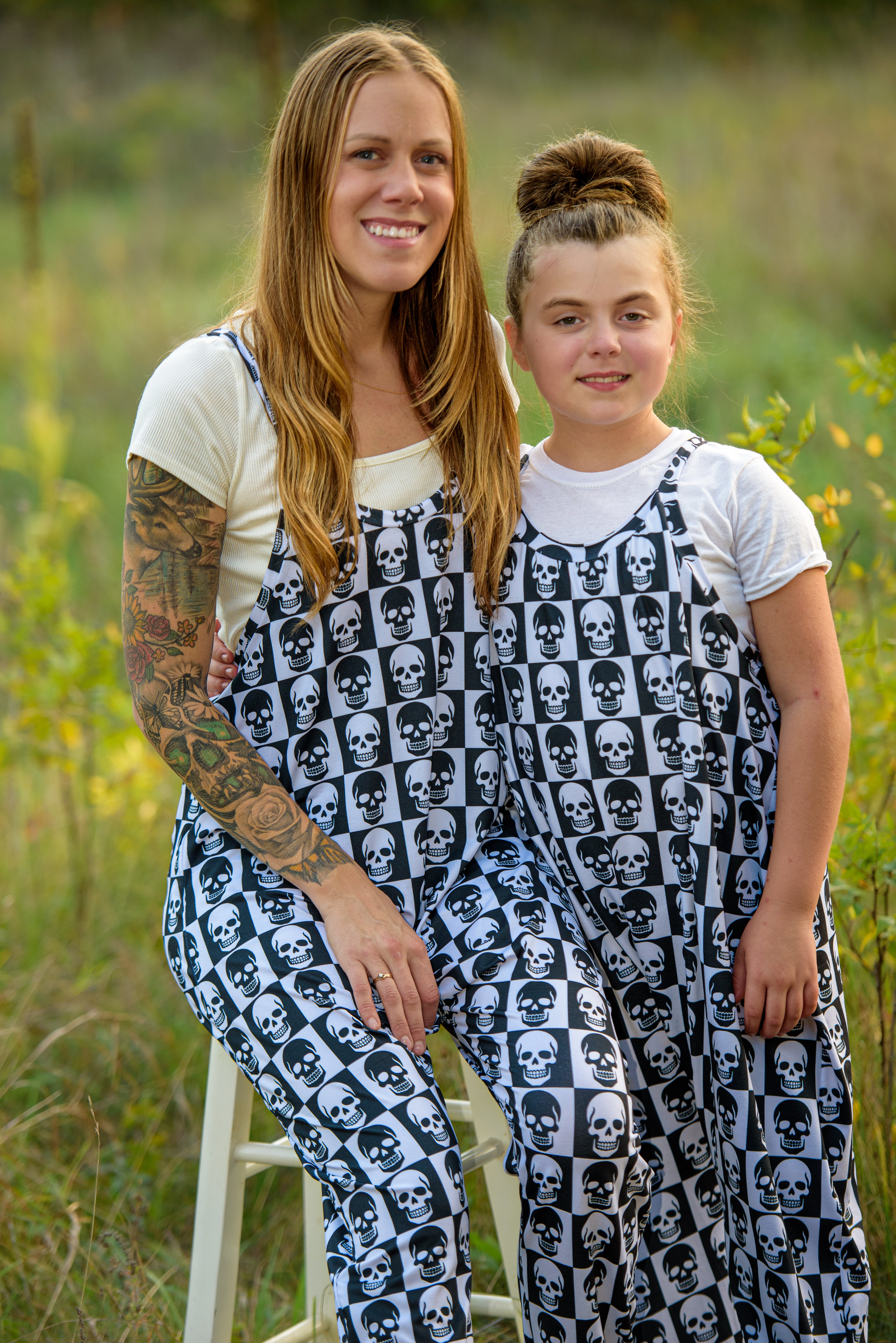 Heritage Threads Romper - Handcrafted Skulls Pattern