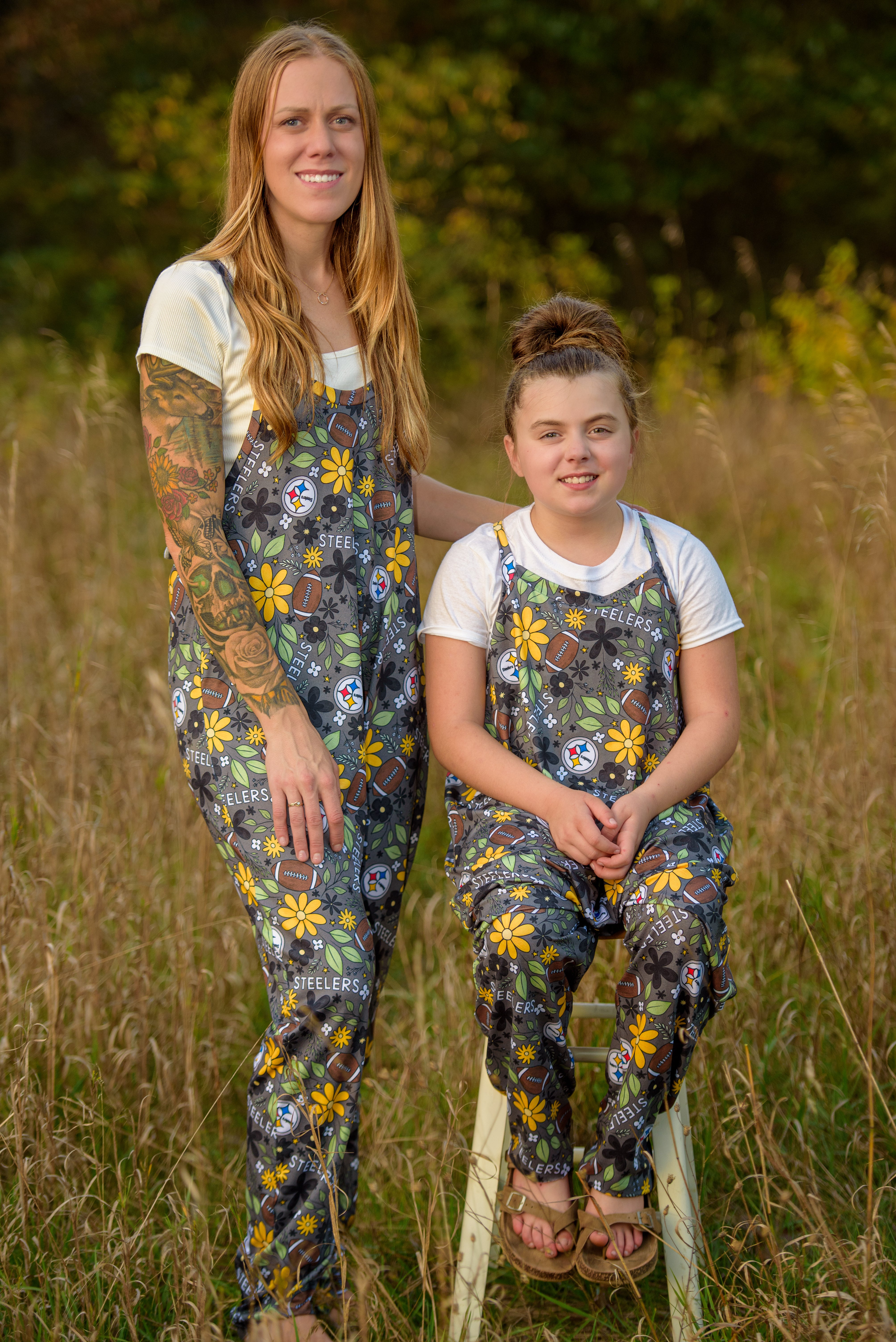 Steelers Football Romper - Handcrafted Steelers Floral Design