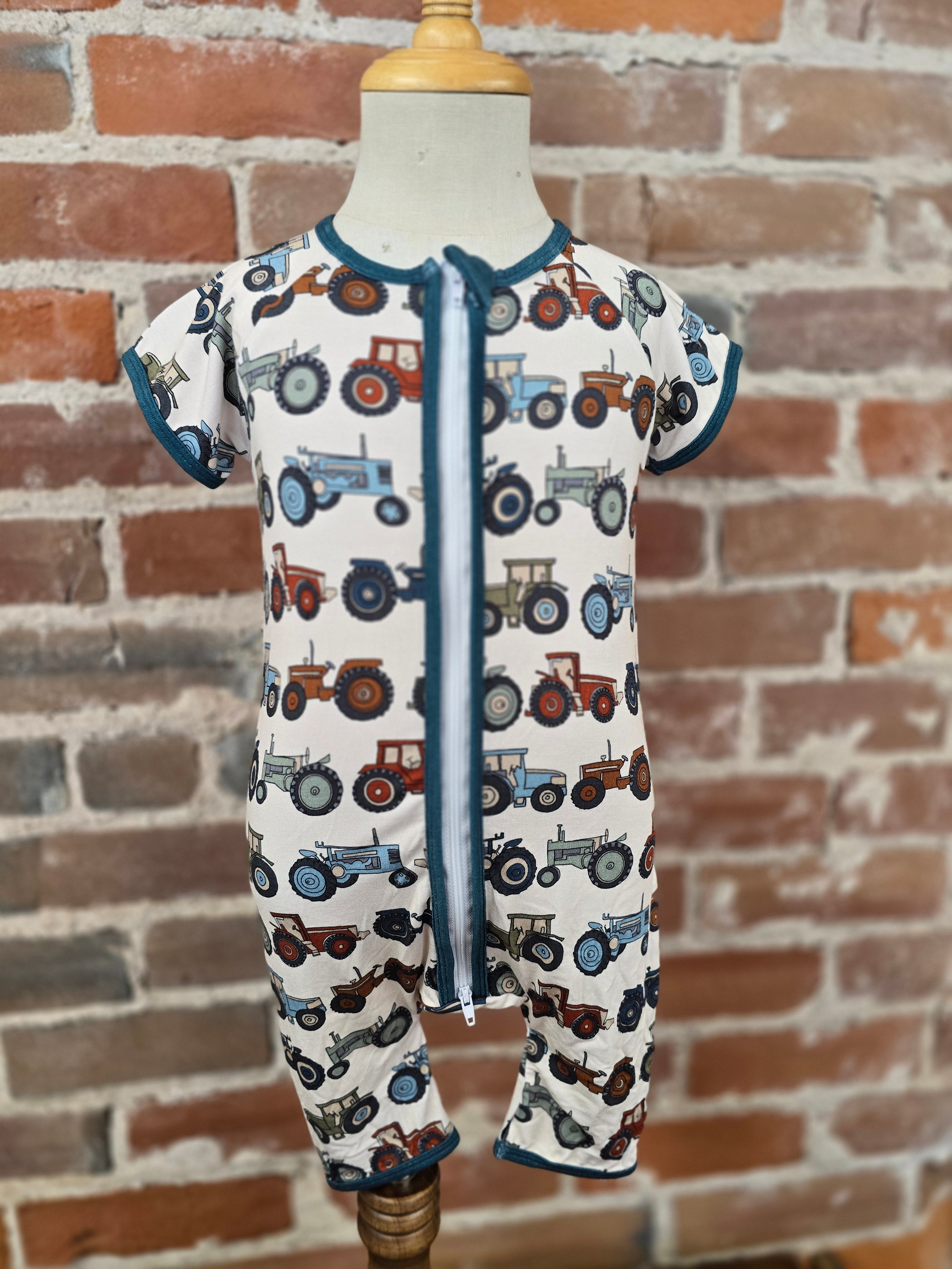 Tractors Kids Bamboo PJ - Handcrafted Tractor Print