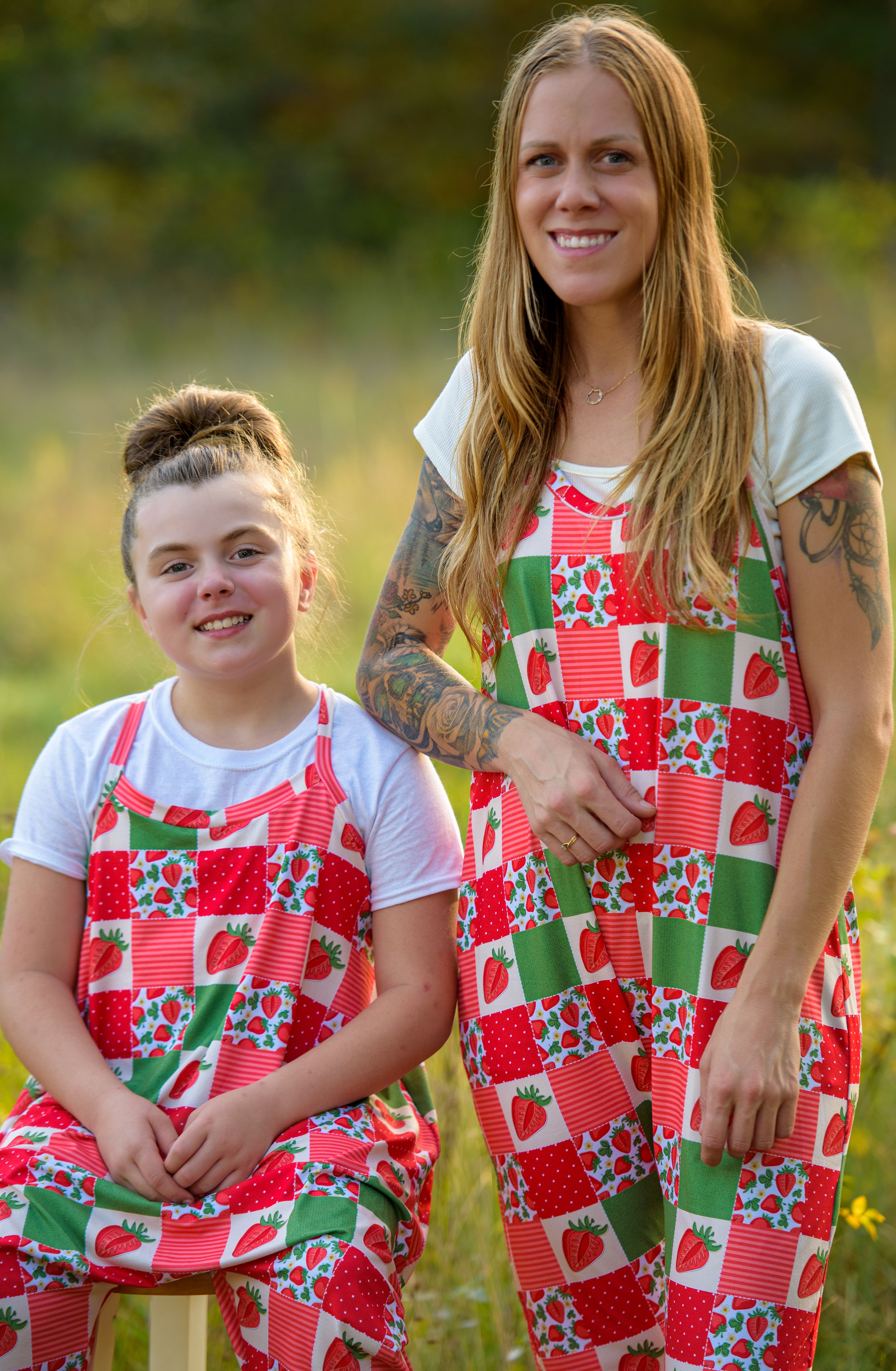 Patchwork Strawberry Romper - Handcrafted Strawberry Delight