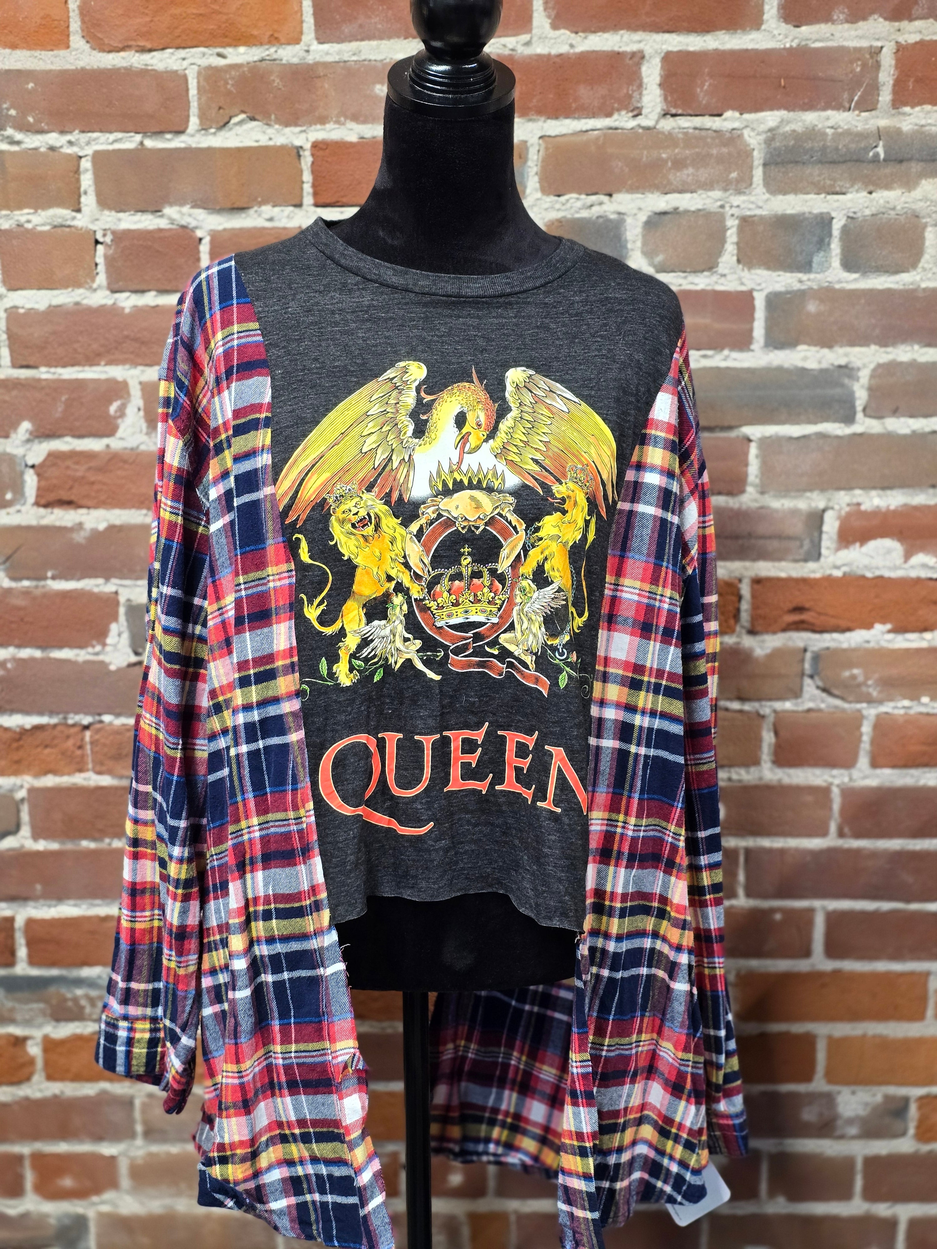 Queen Flannel Shirt - Handcrafted One-of-a-Kind