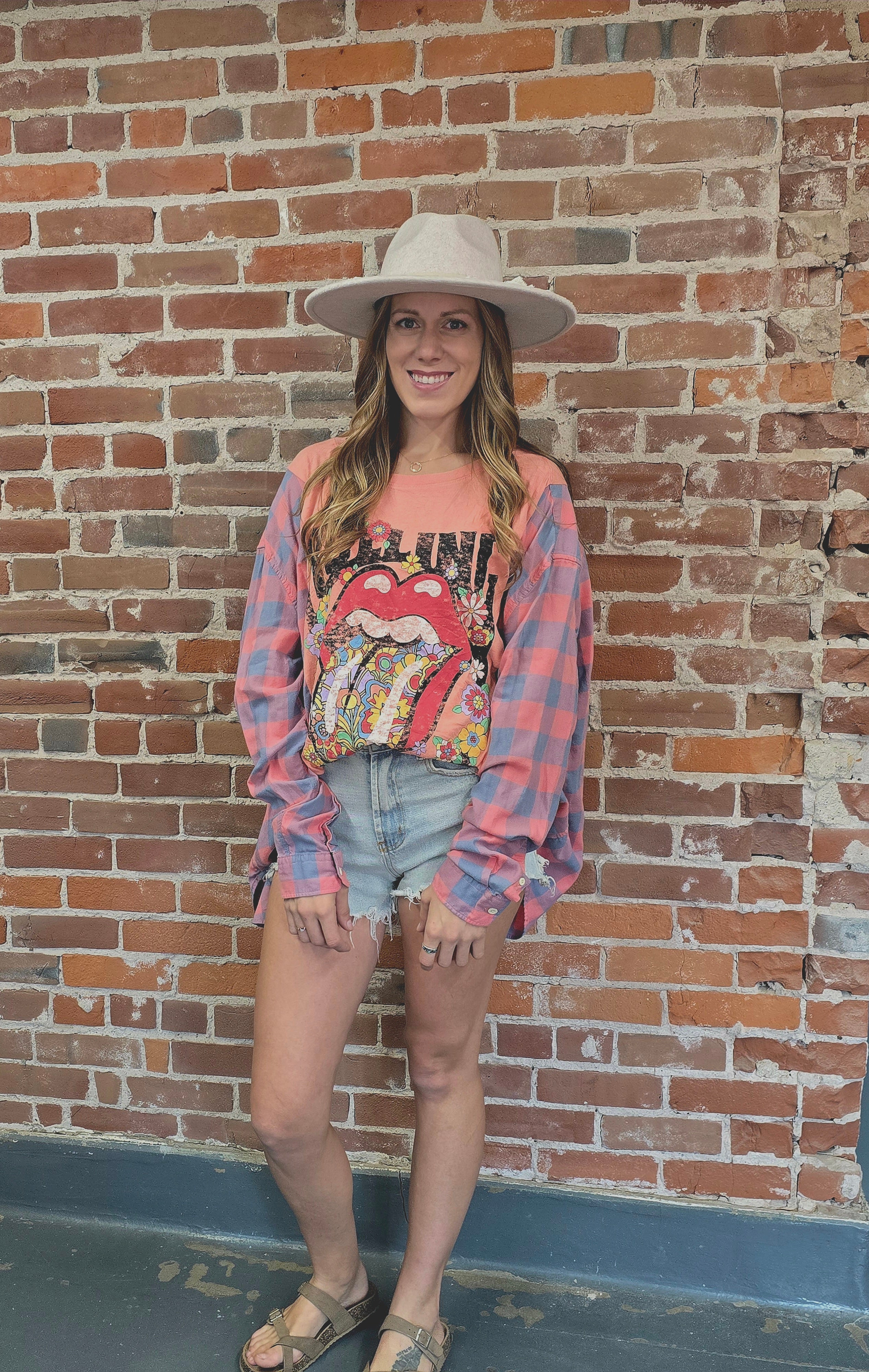 Rolling Stones Rock Band Flannel Shirt – Handcrafted One-of-a-Kind