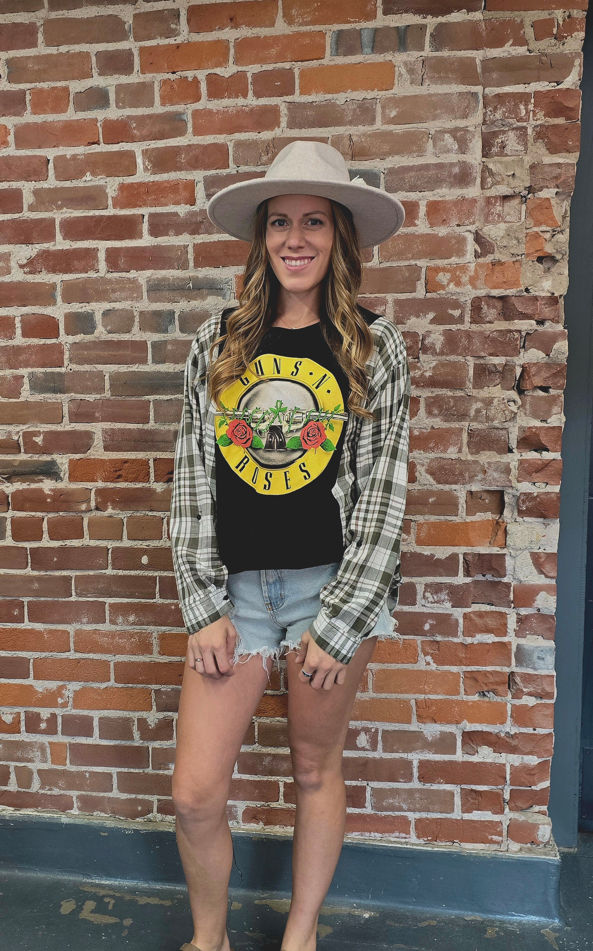 Guns N' Roses Flannel Shirt - Handcrafted One-of-a-Kind
