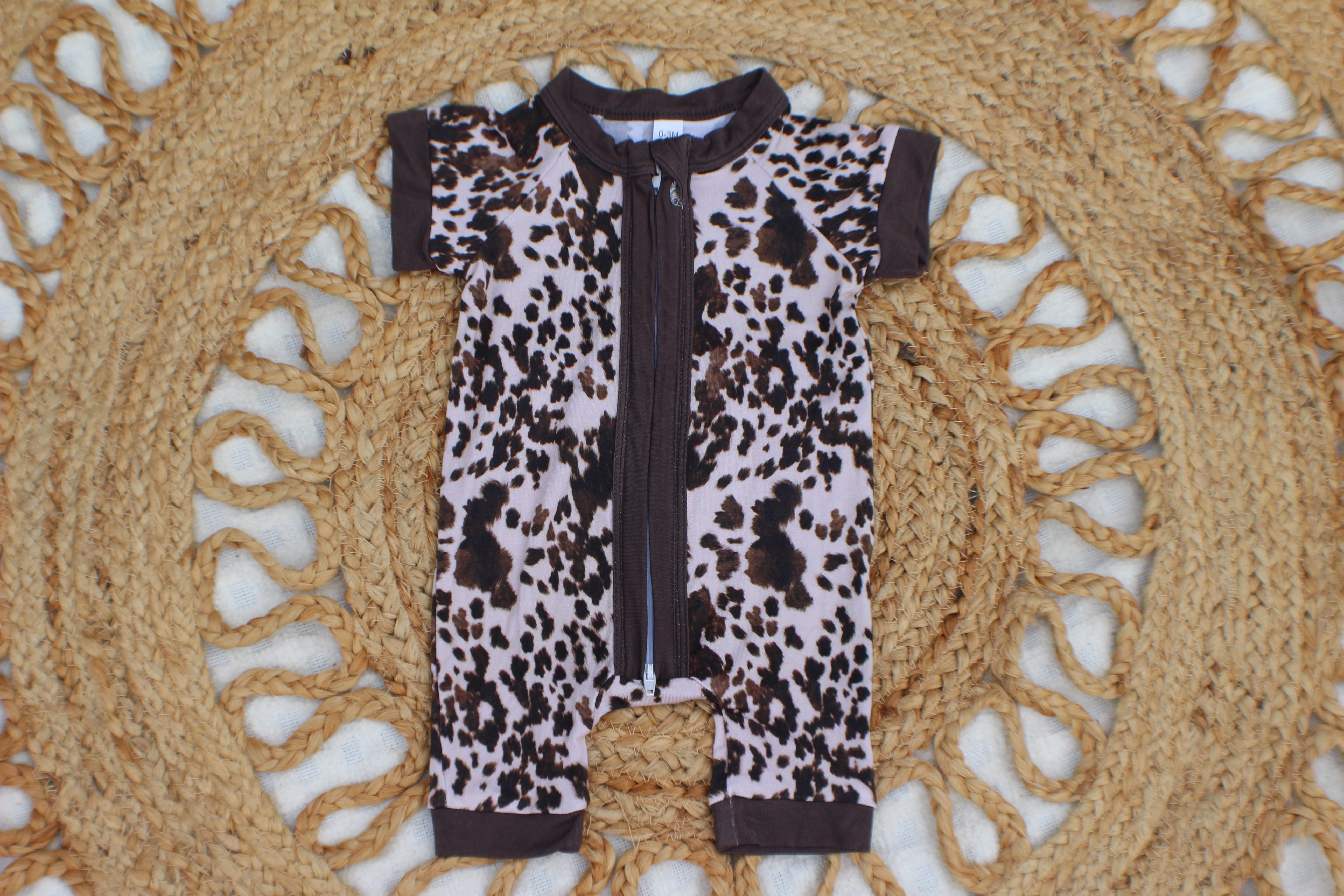 Brown Cow Print Zippy