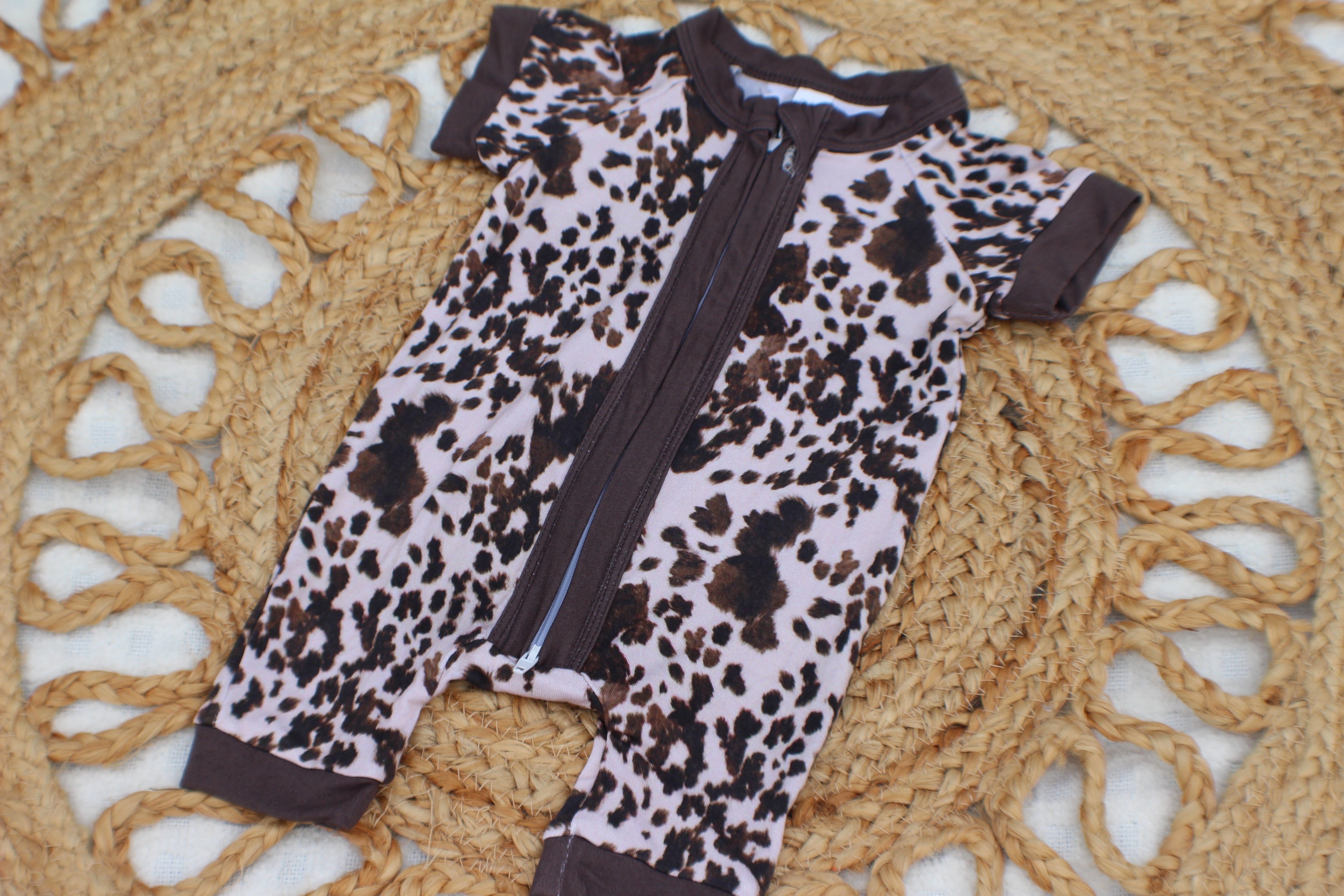 Brown Cow Print Zippy