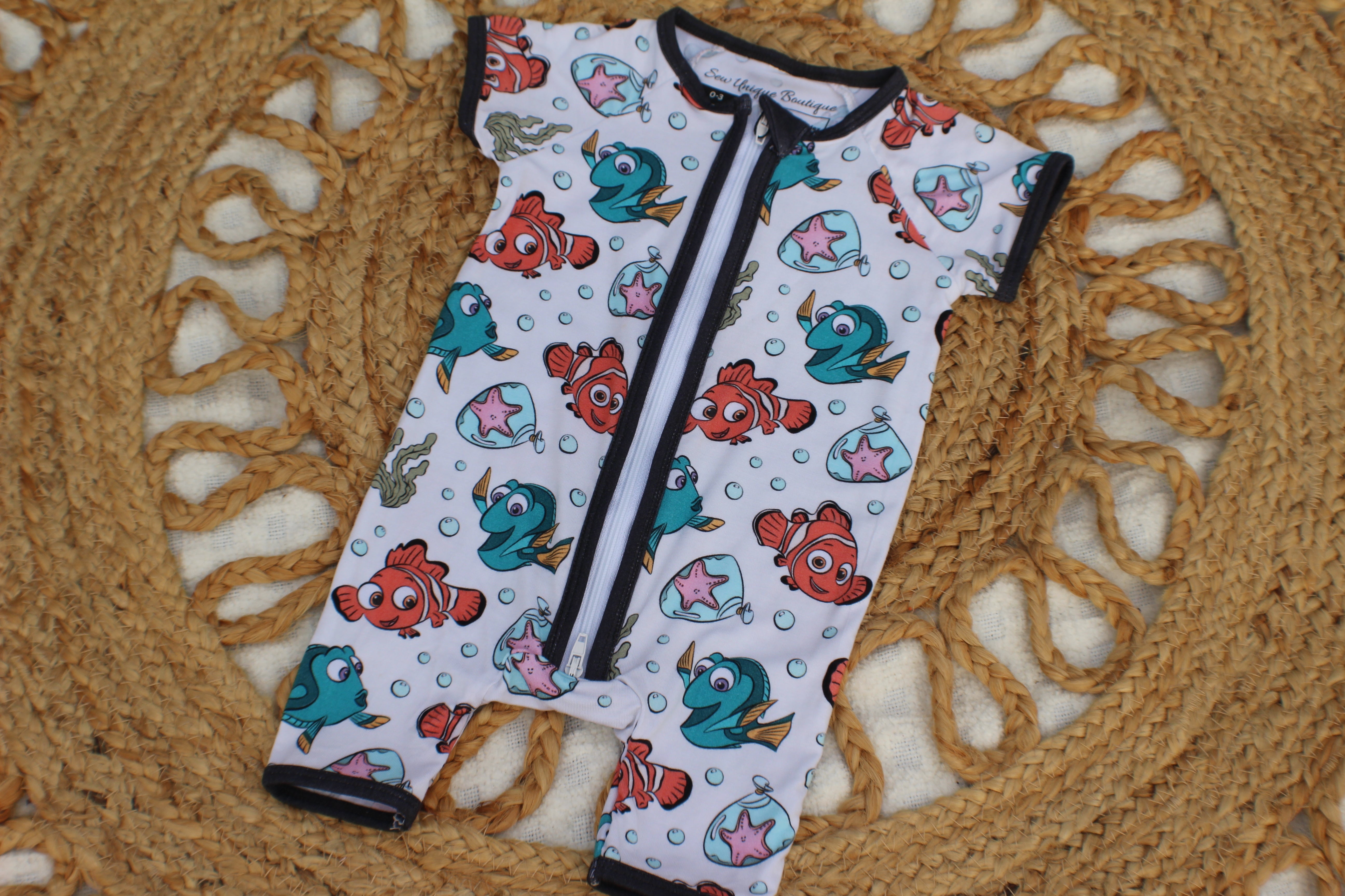 Handcrafted Nemo Bamboo Zip Romper