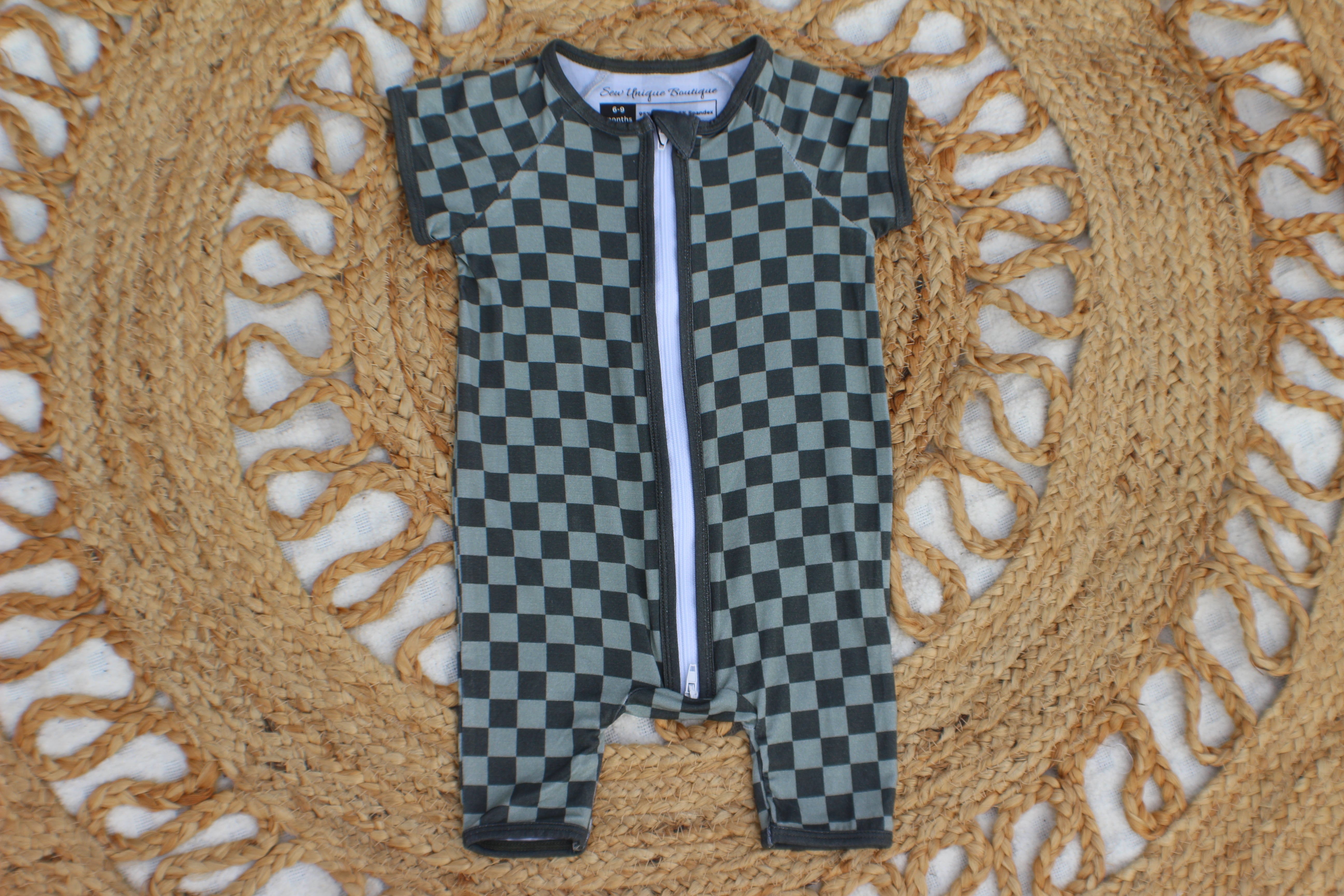 Green Checkered Bamboo Zippy