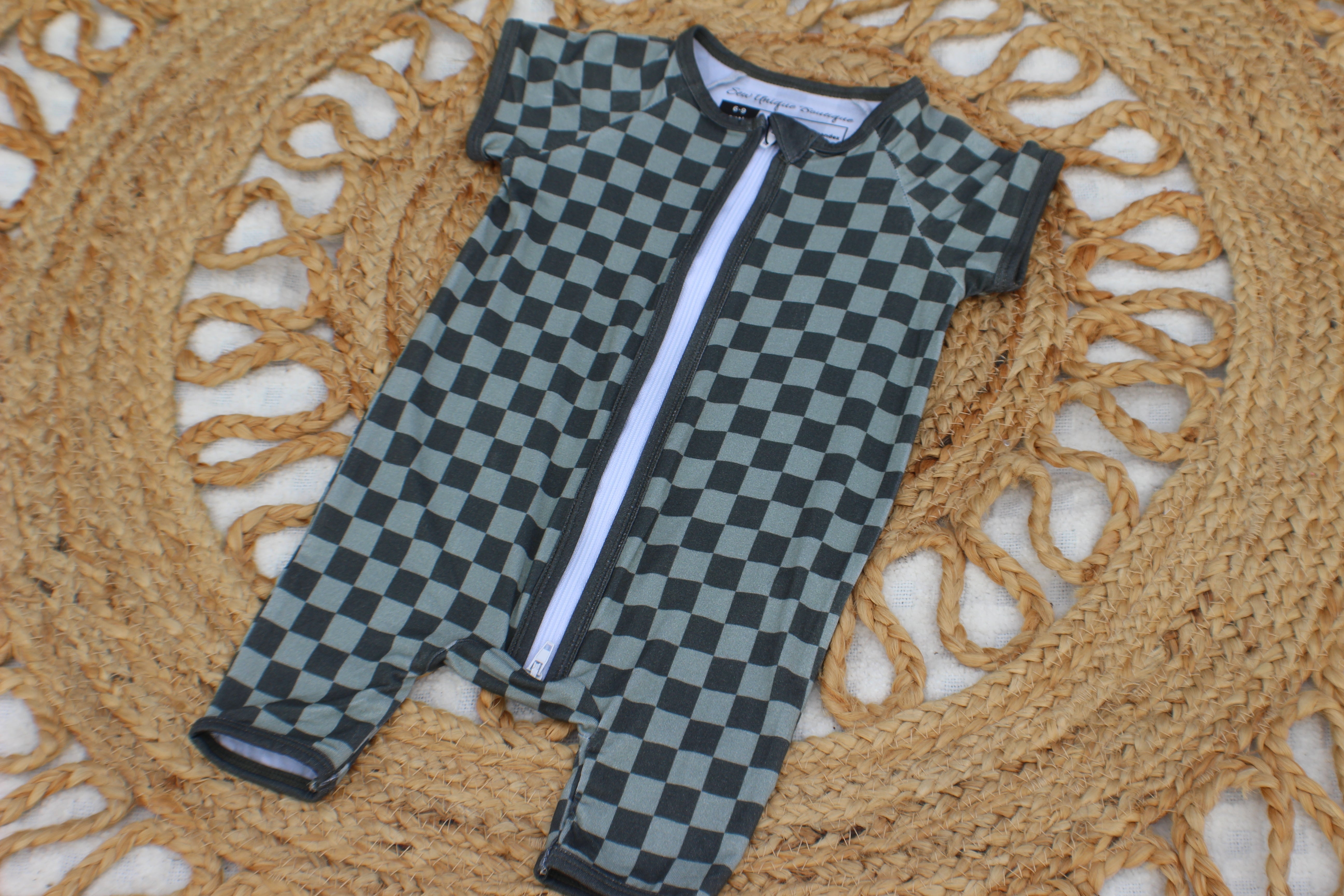 Green Checkered Bamboo Zippy