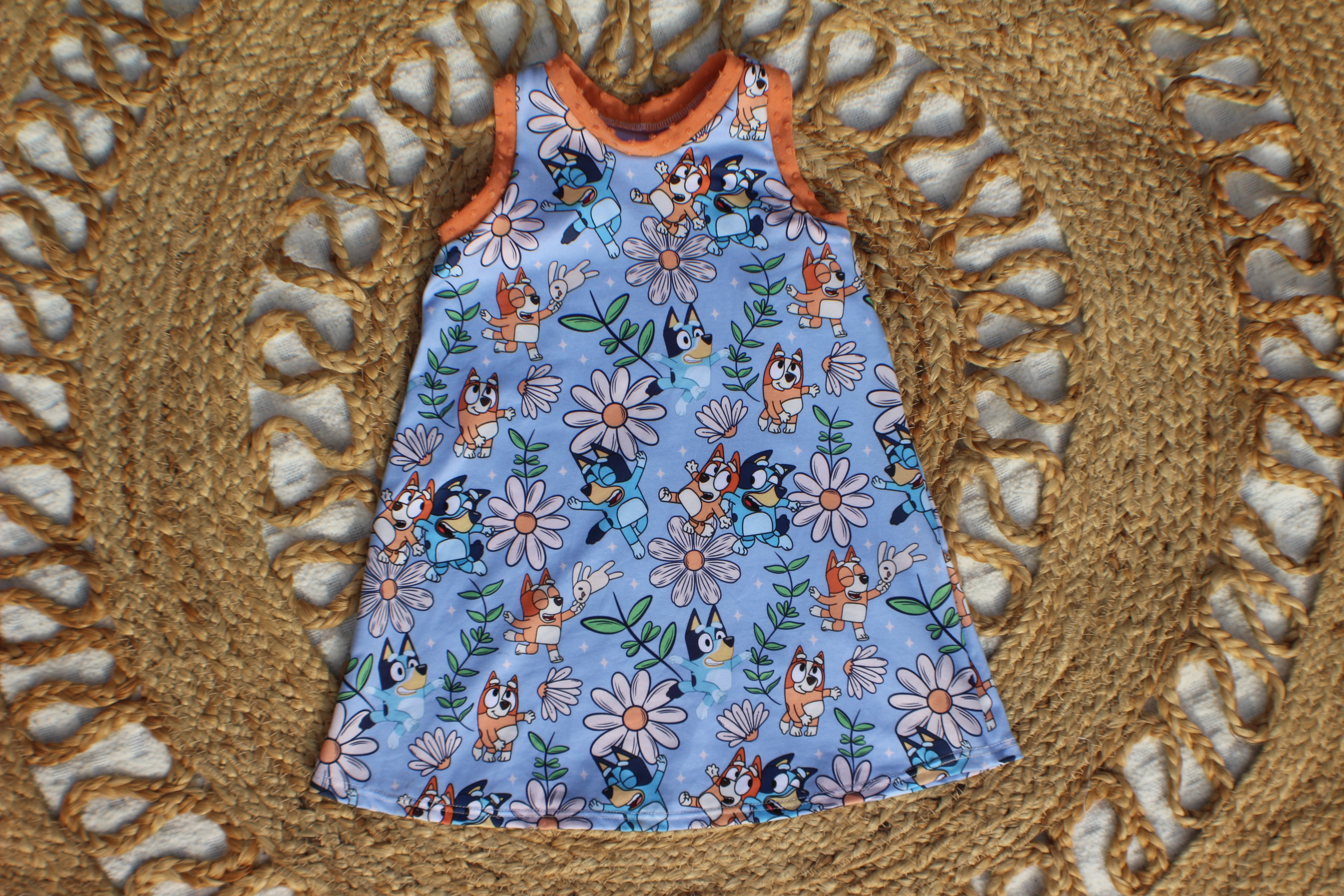 Floral Bluey Racerback Dress- Made to Order