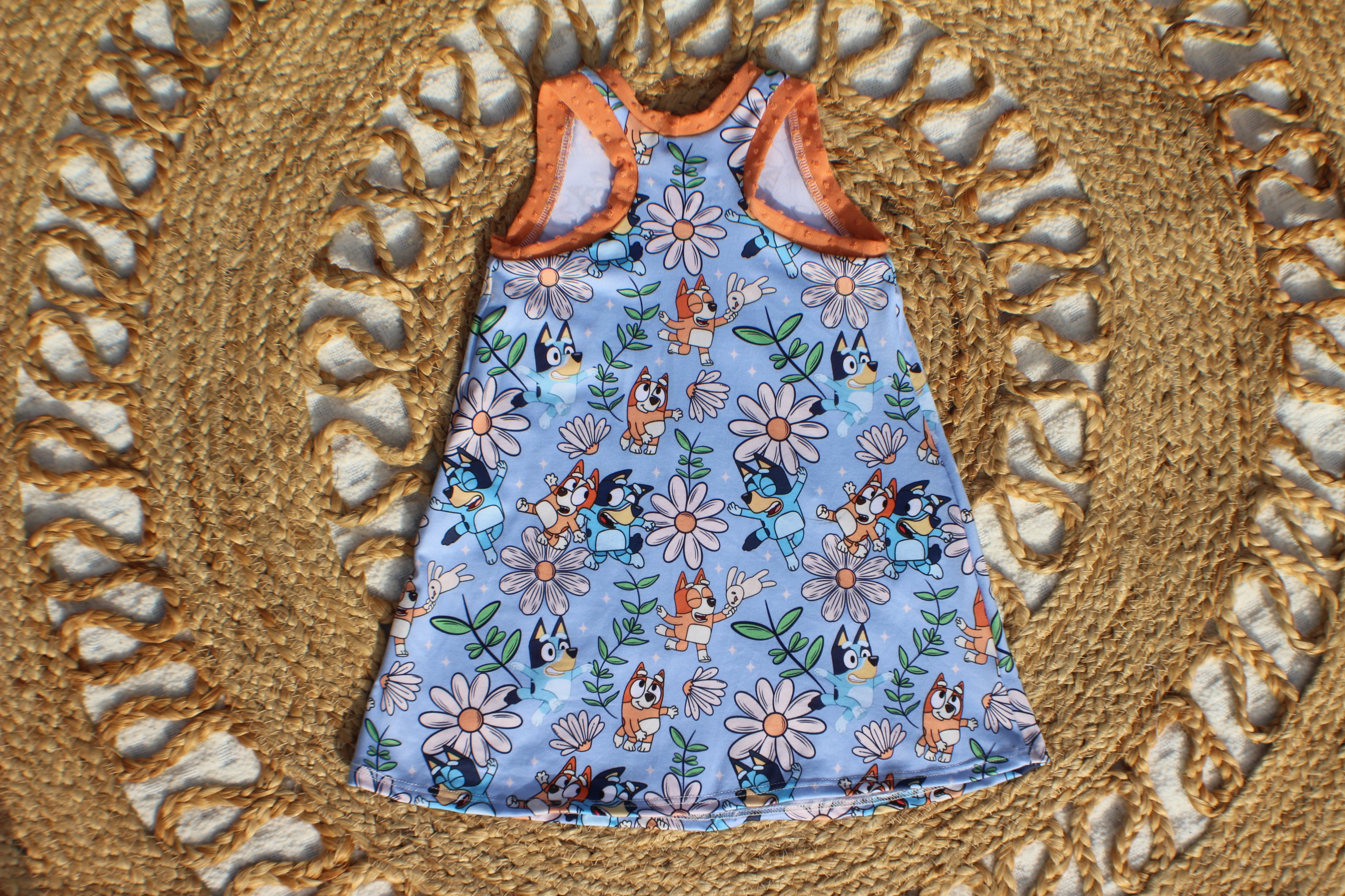 Floral Bluey Racerback Dress- Made to Order