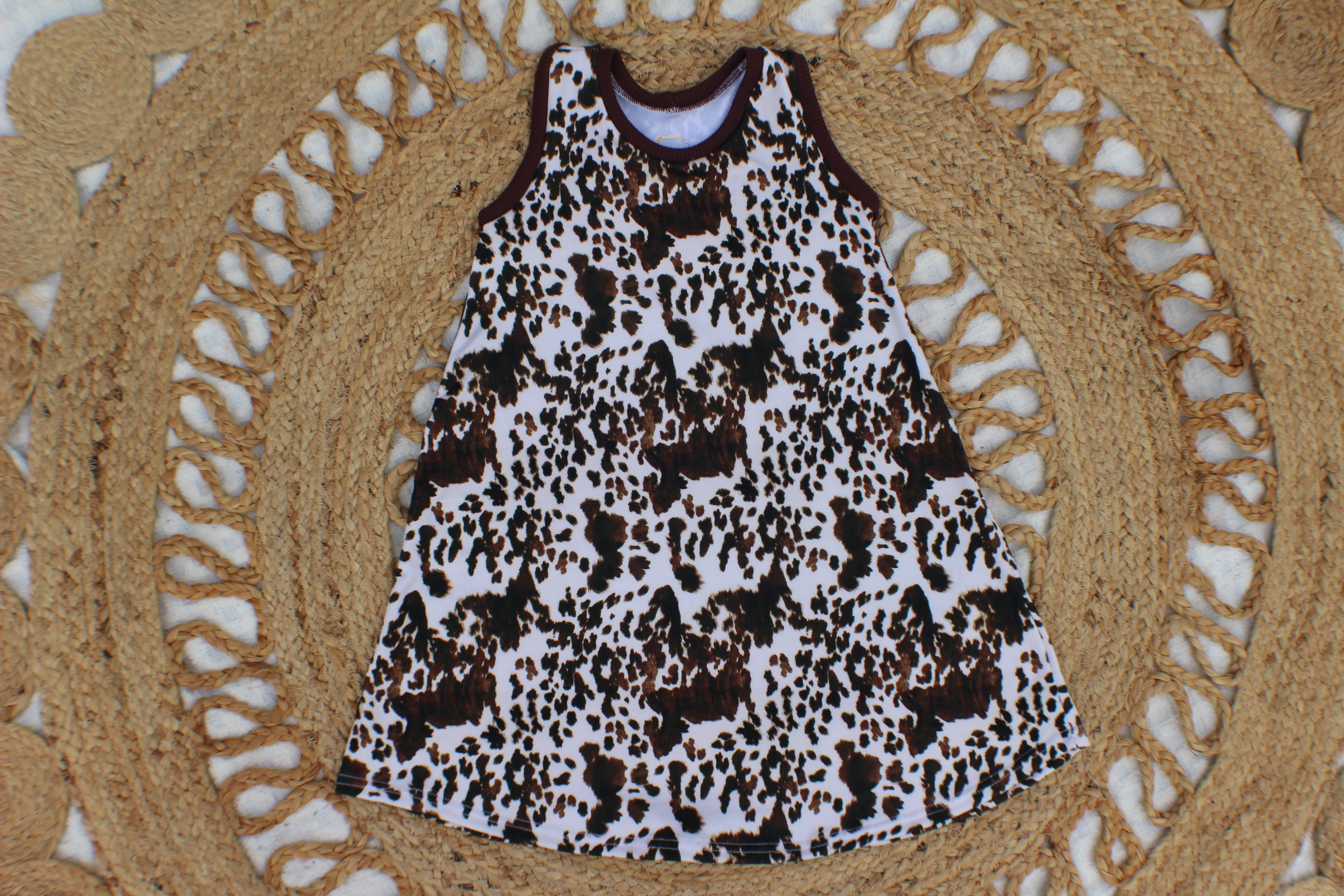 Cow Print Racerback Dress- Made to Order