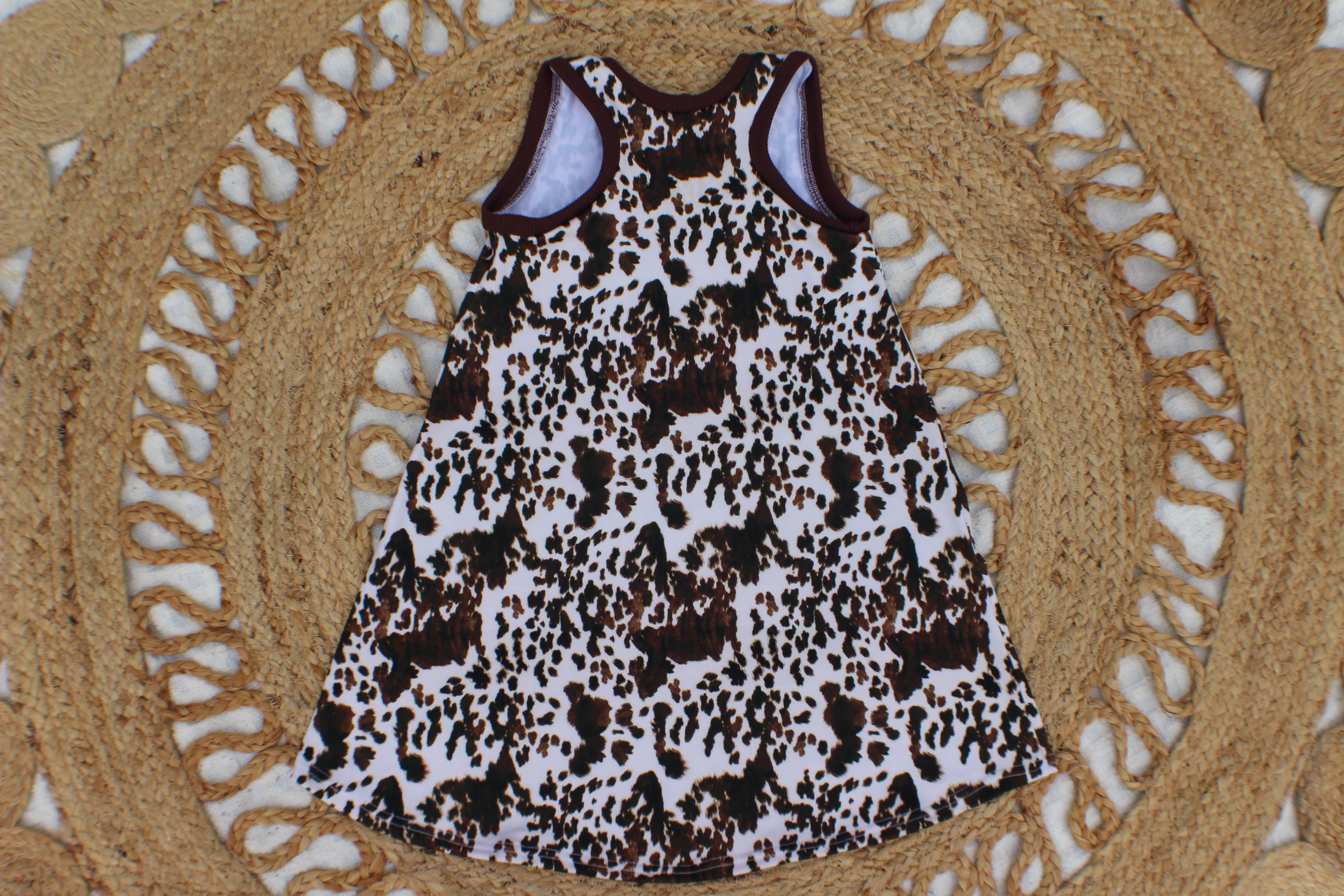 Cow Print Racerback Dress- Made to Order