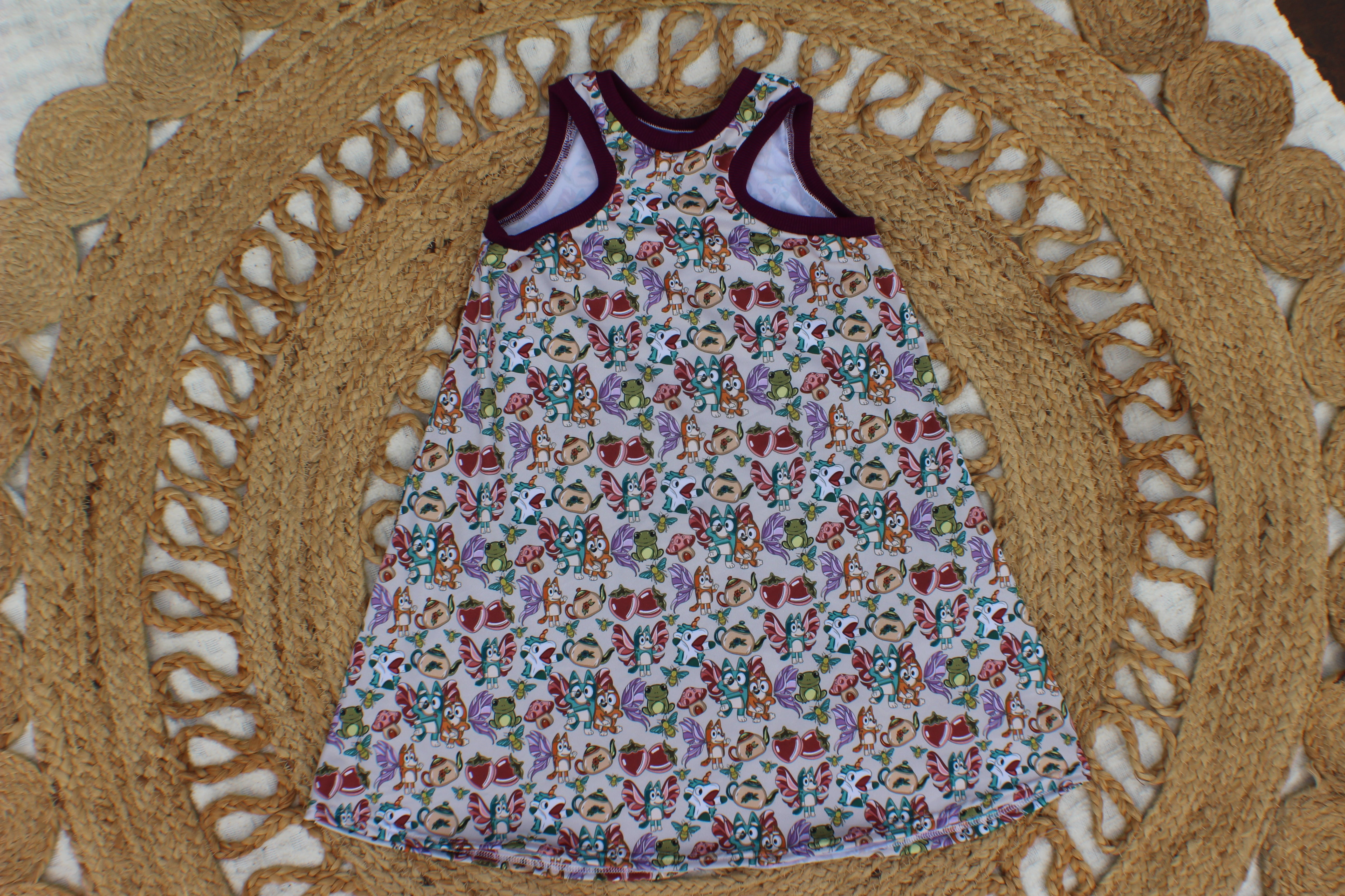 Tea Party Bluey Racerback Dress- Made to Order