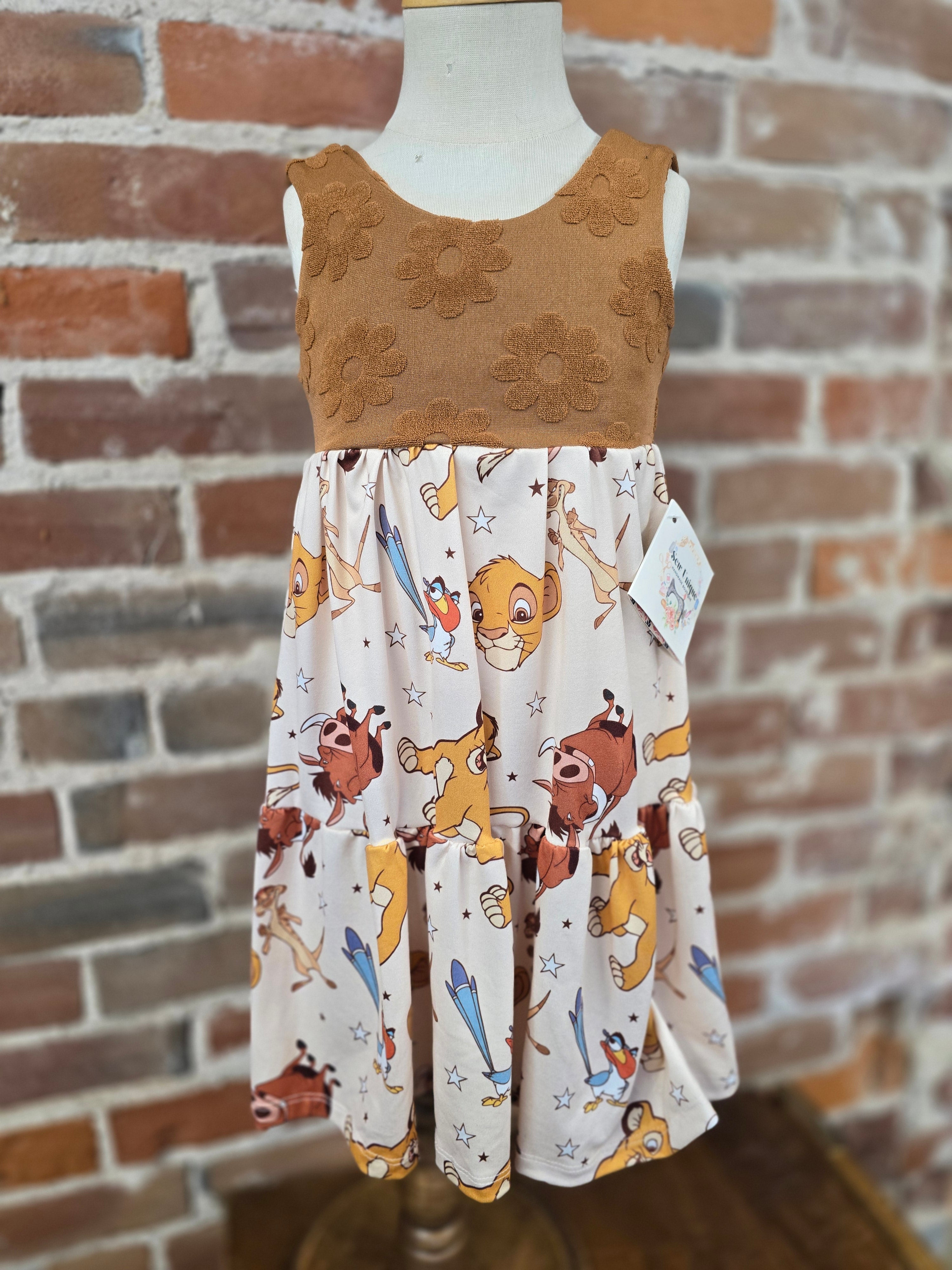 Lion King Tiered Dress - Handcrafted One-of-a-Kind Quality
