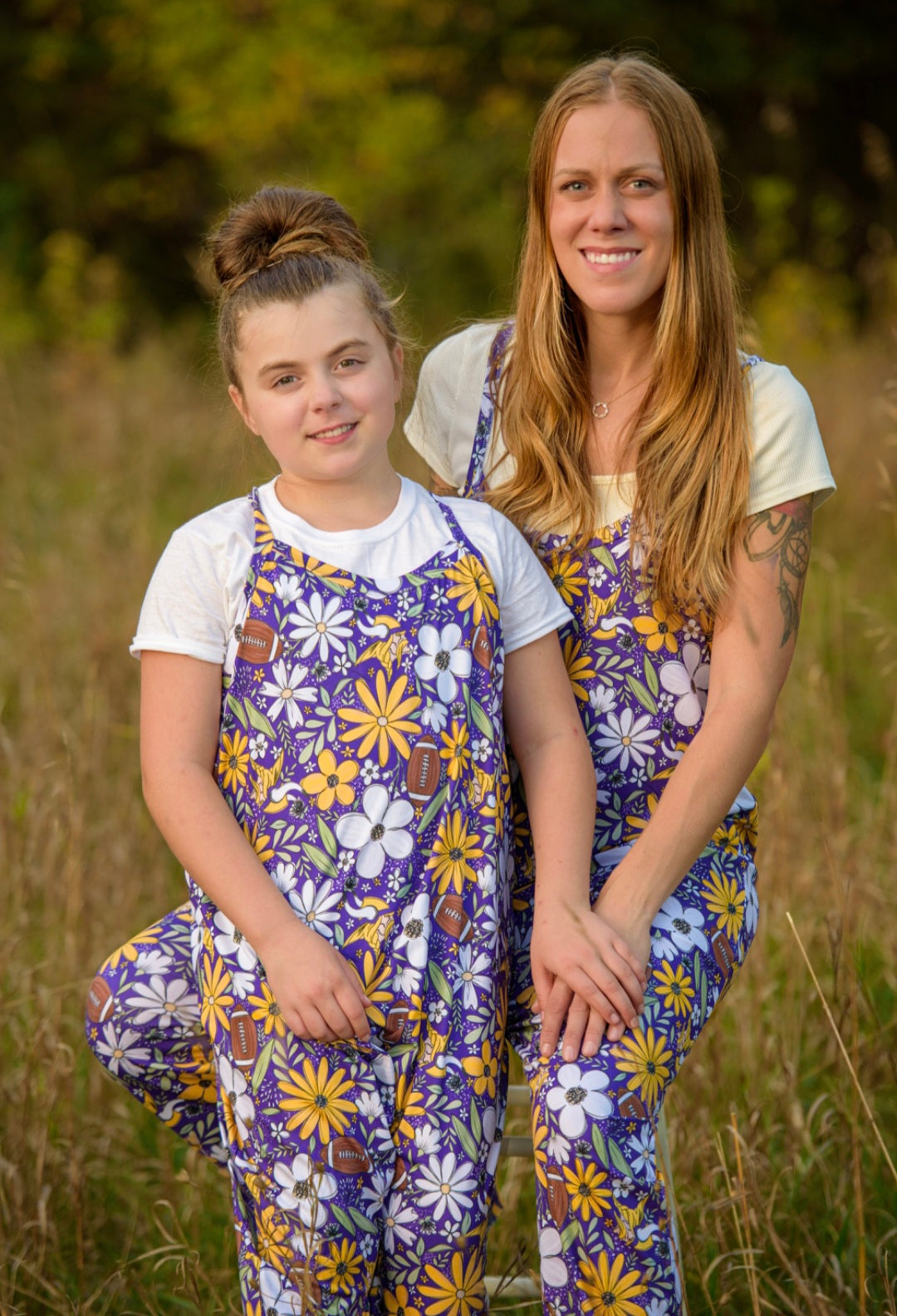 MN Football Terran Romper - Handcrafted Floral Design