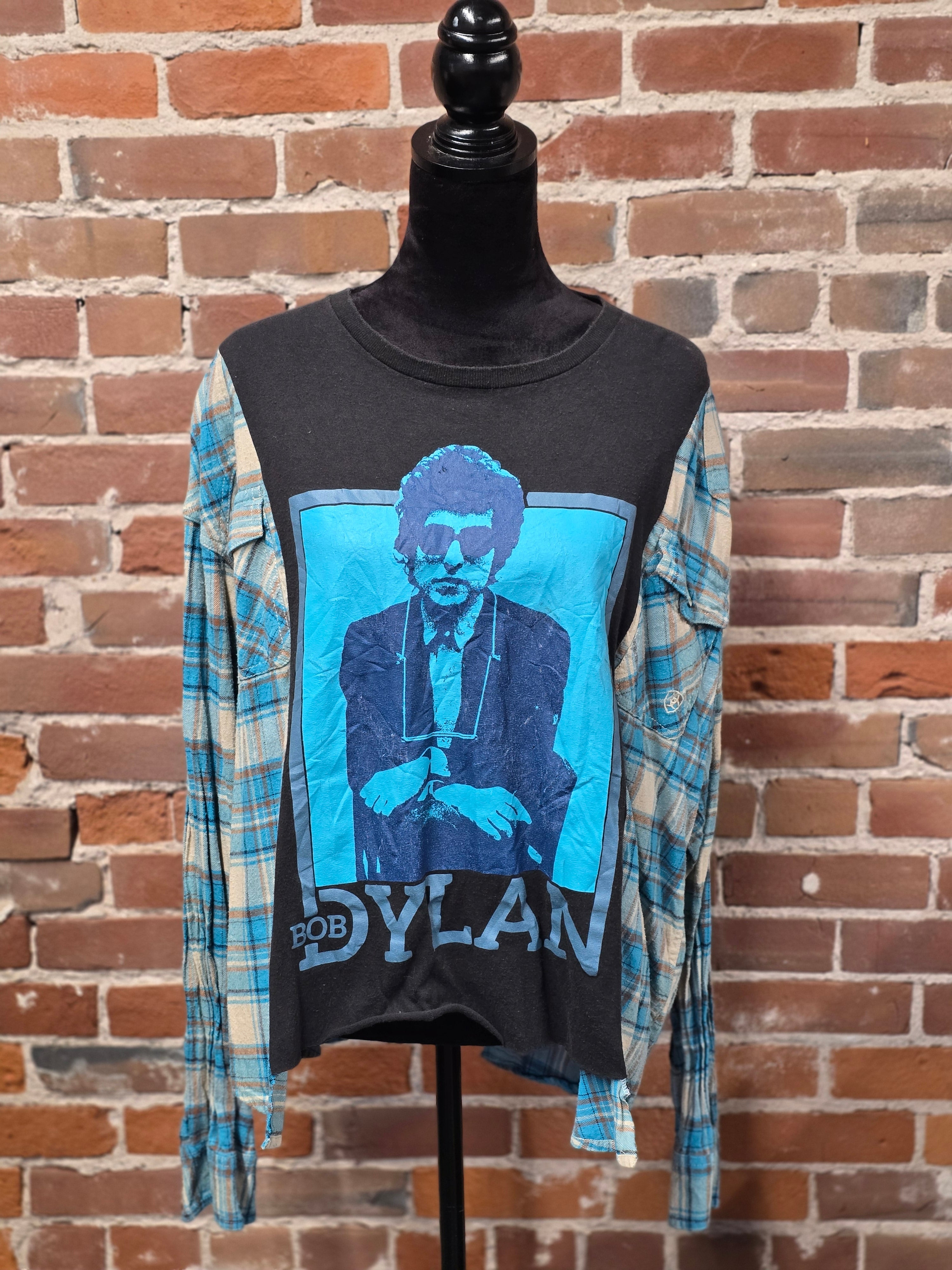 Bob Dylan Upcycled Flannel - Handcrafted Iconic Style