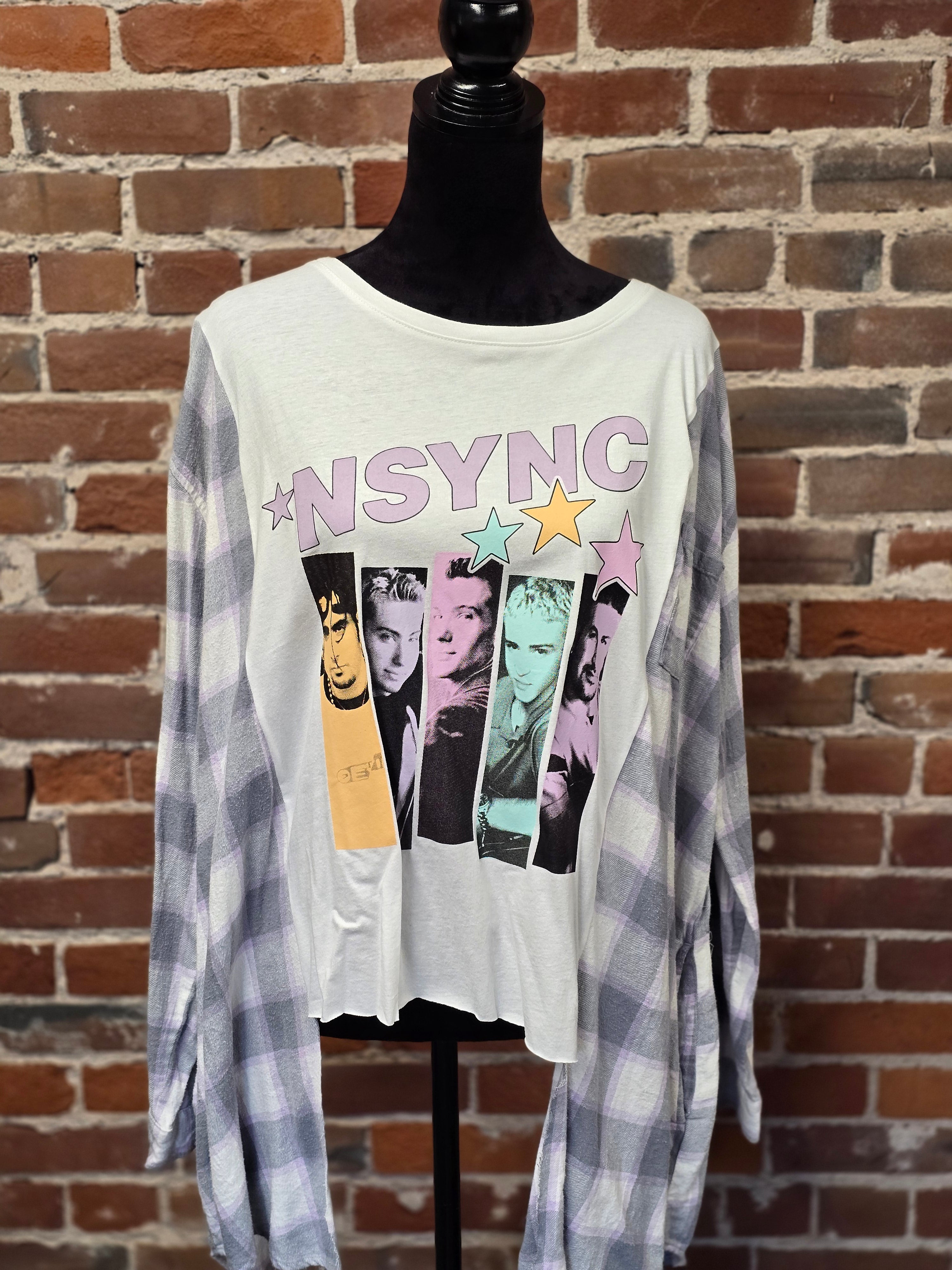 Nsync Upcycled Flannel - Handcrafted One-of-a-Kind Style