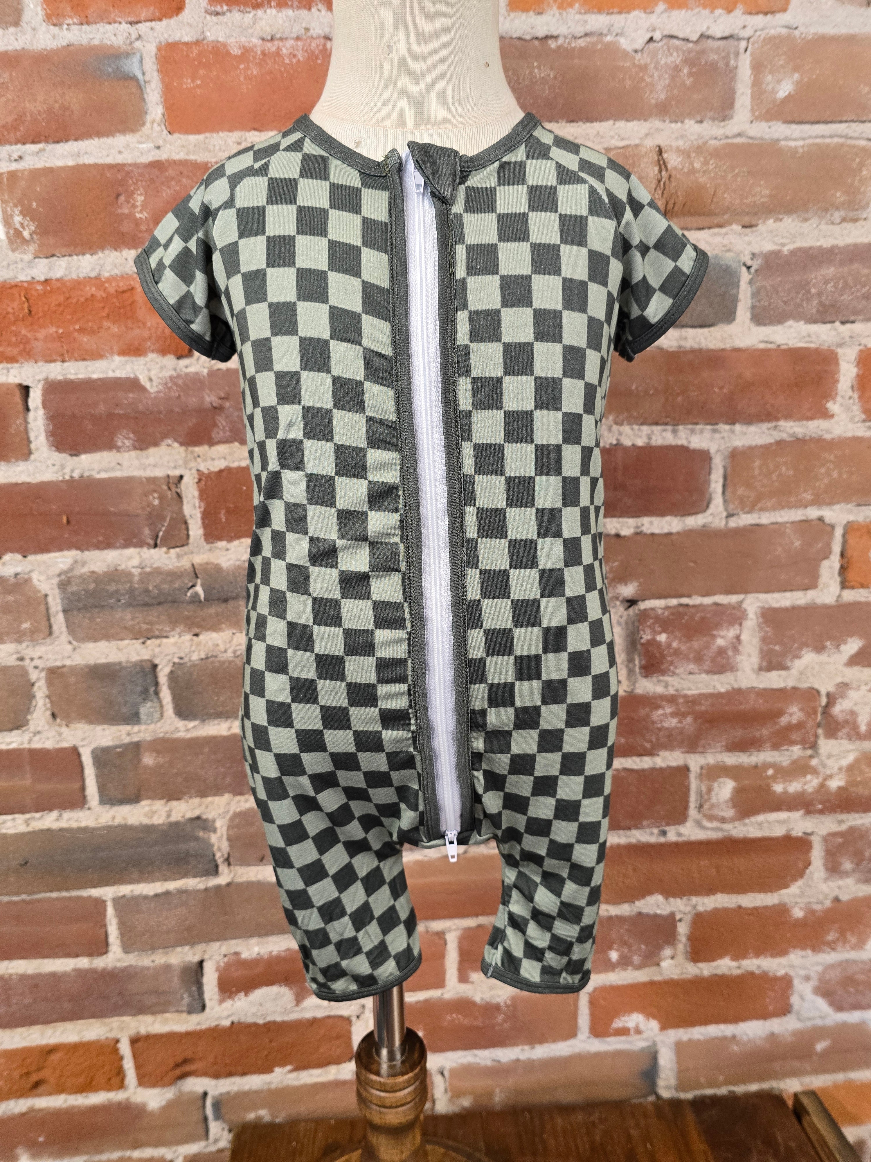 Heritage Threads Bamboo Zip PJ - Handcrafted Checkers Comfort