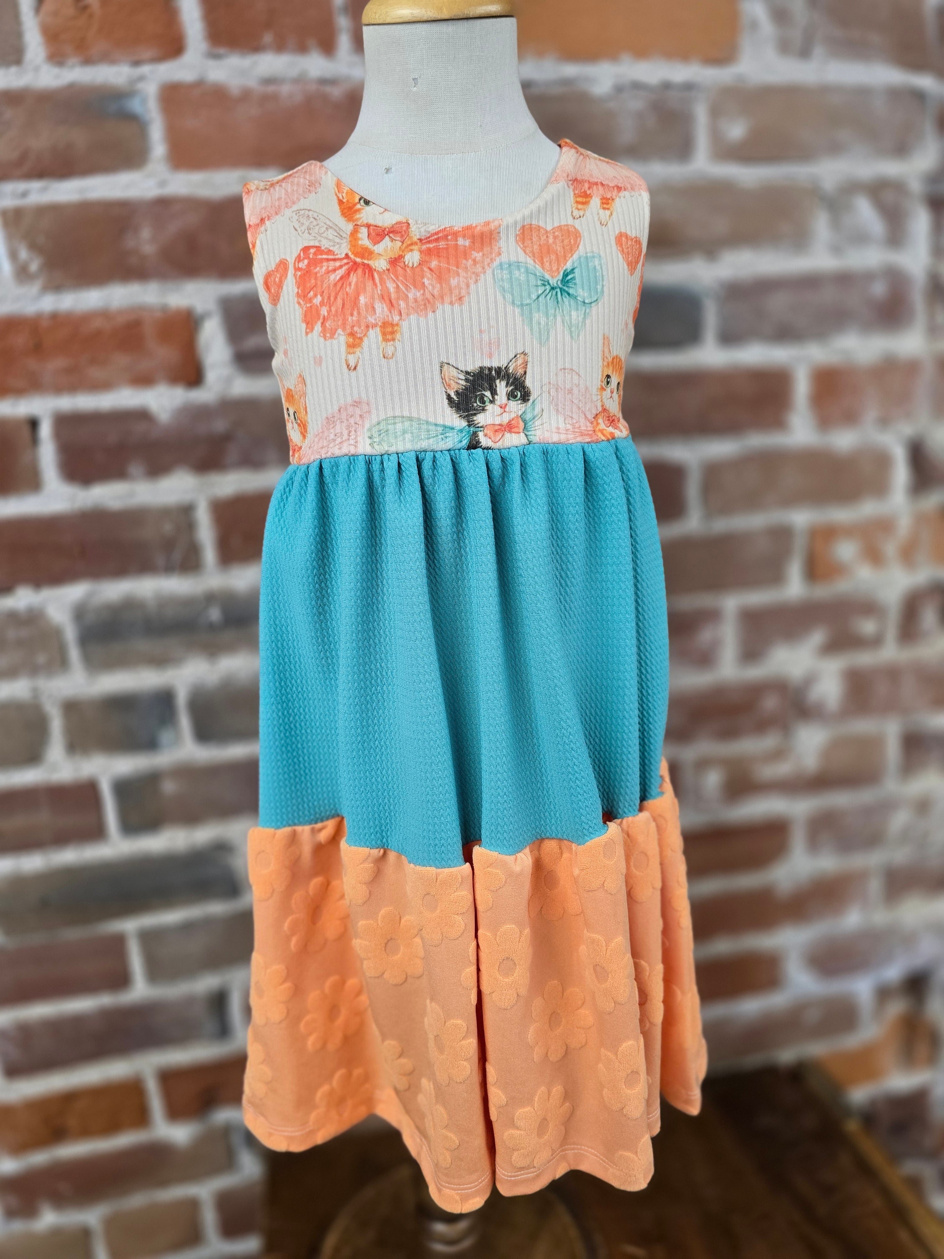 Fairy Cats Dress – Handcrafted Tiered Luxury