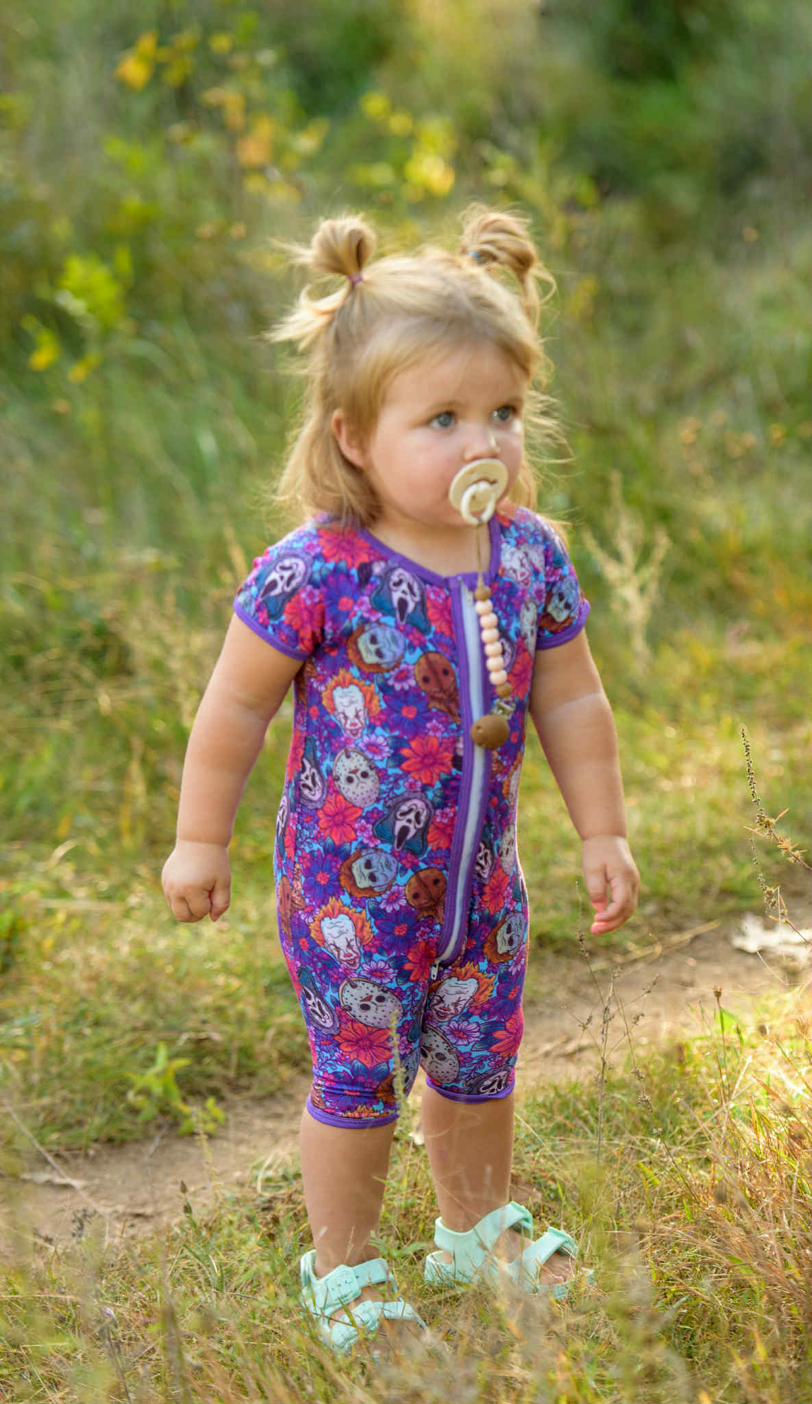 Halloween Bamboo Zip Romper – Handcrafted Comfort