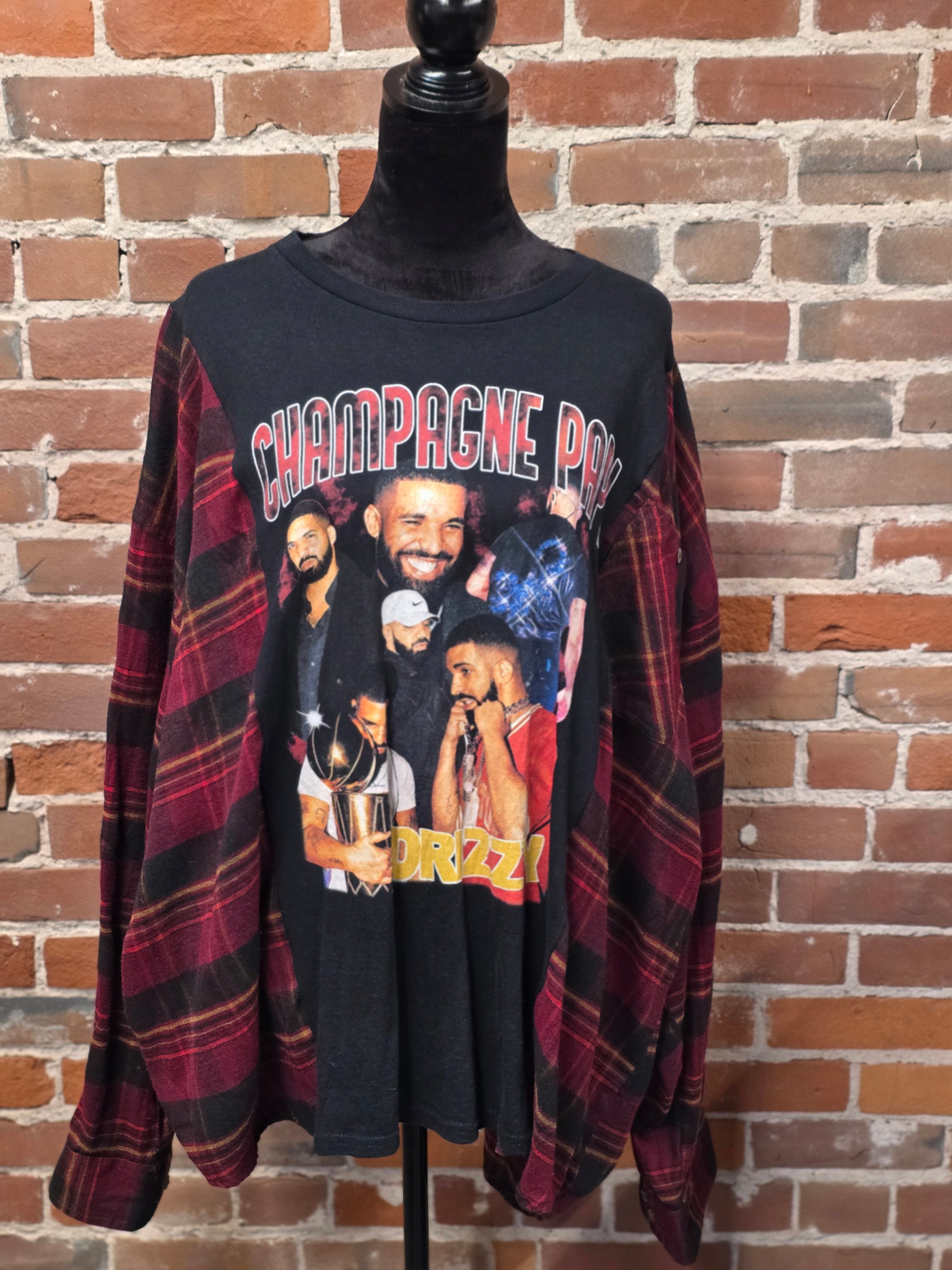 Drizzy Upcycled Flannel Shirt - One-of-a-Kind Handcrafted