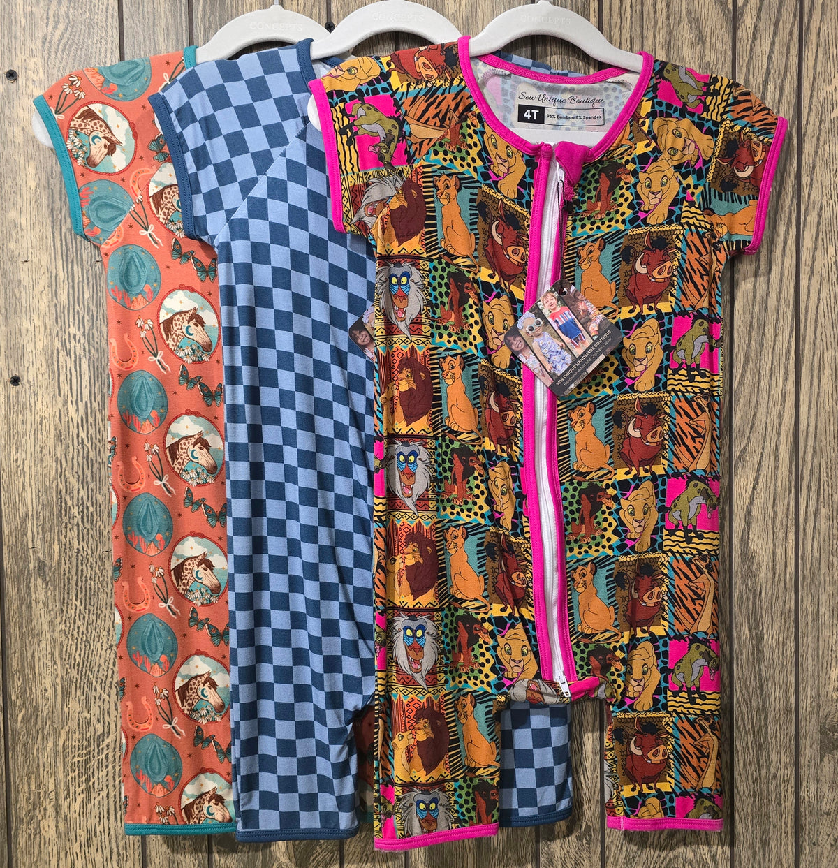 a group of clothes on a swinger