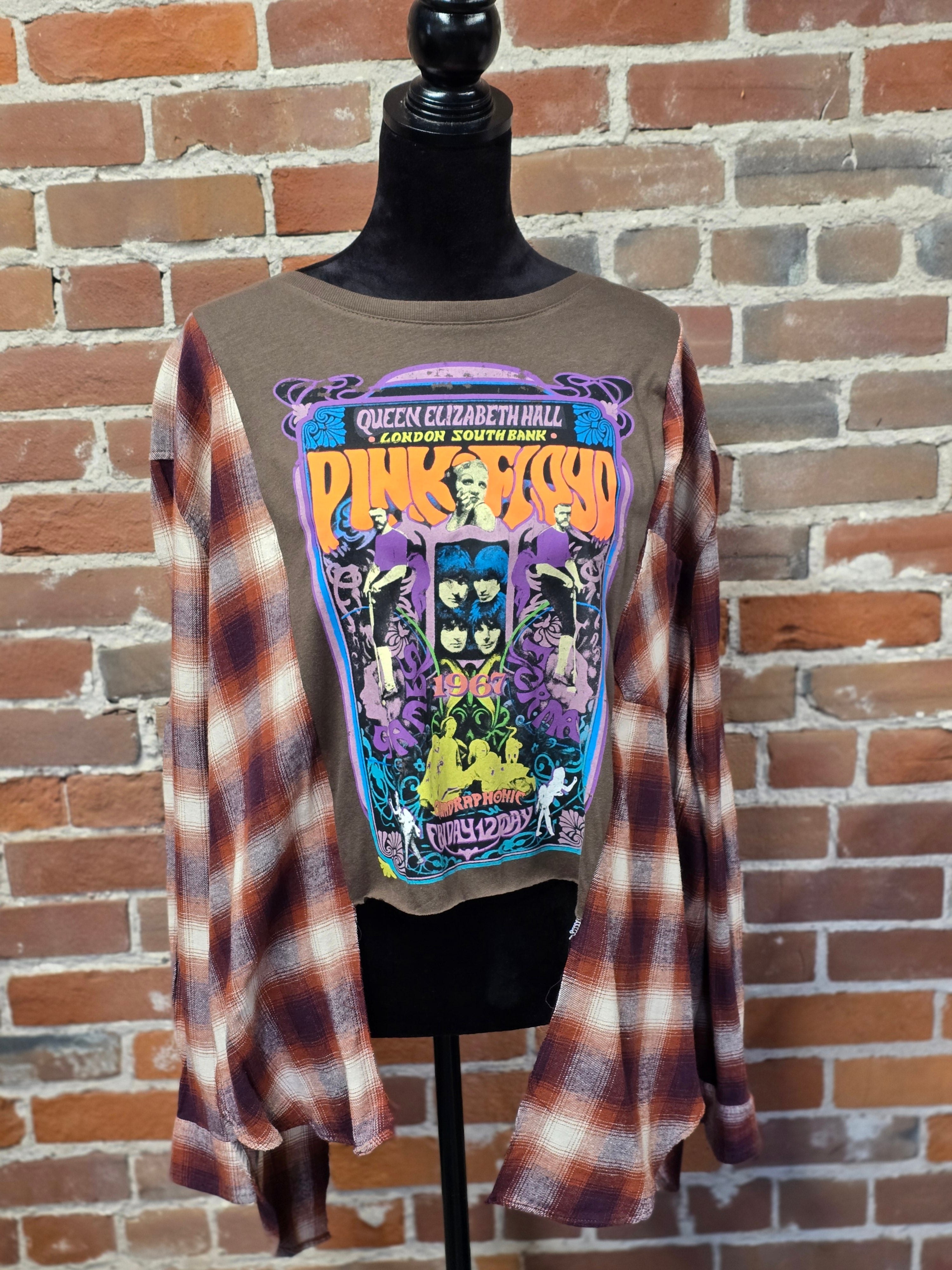 Pink Floyd Flannel Shirt - Handcrafted One-of-a-Kind Design
