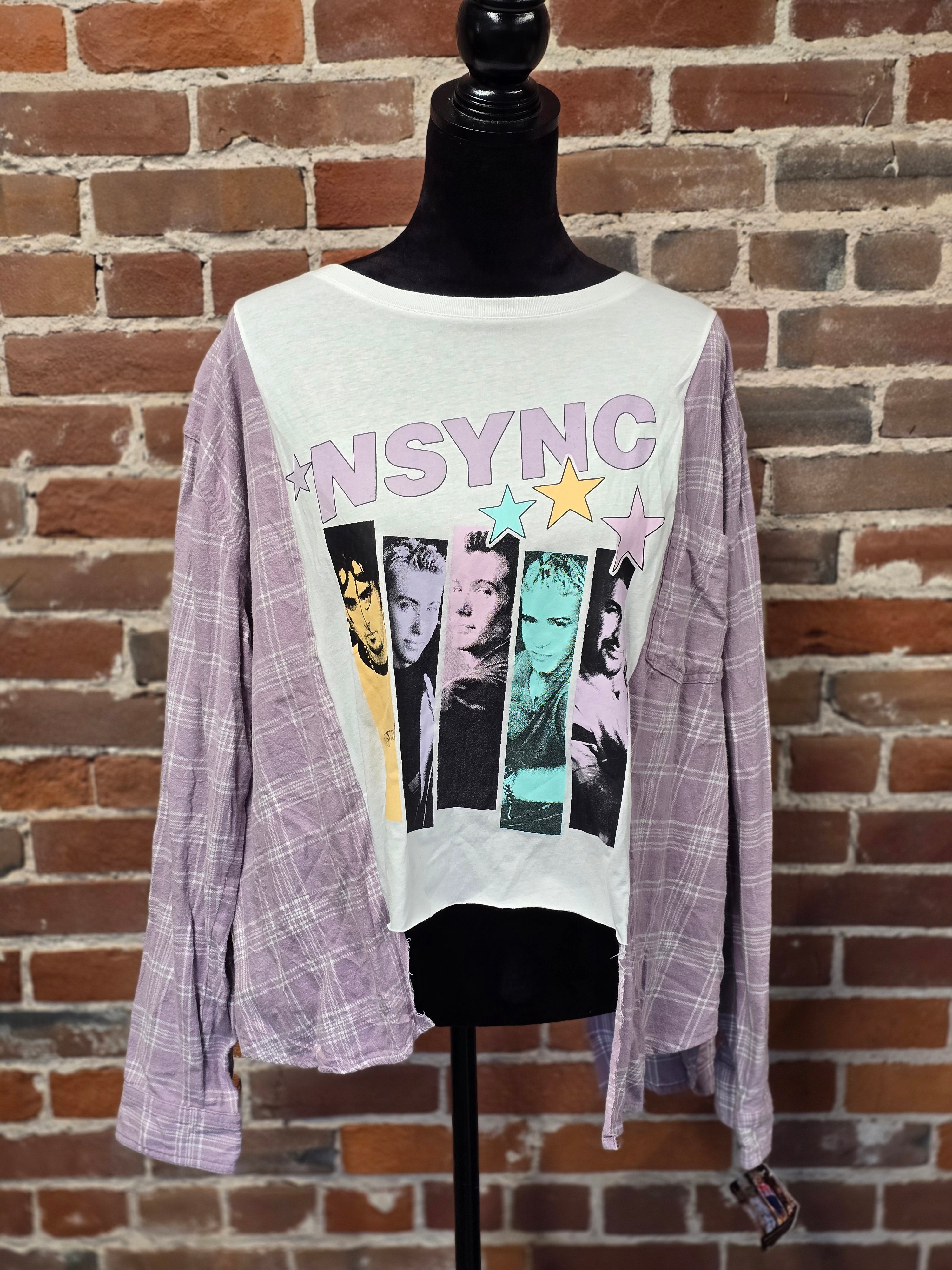 NSYNC Boy Band Flannel Shirt - Handcrafted One-of-a-Kind