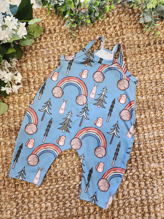 9-12 mo, 12-18 mo, 18-24 mo, & 4T/5T Woodland Animal Romper