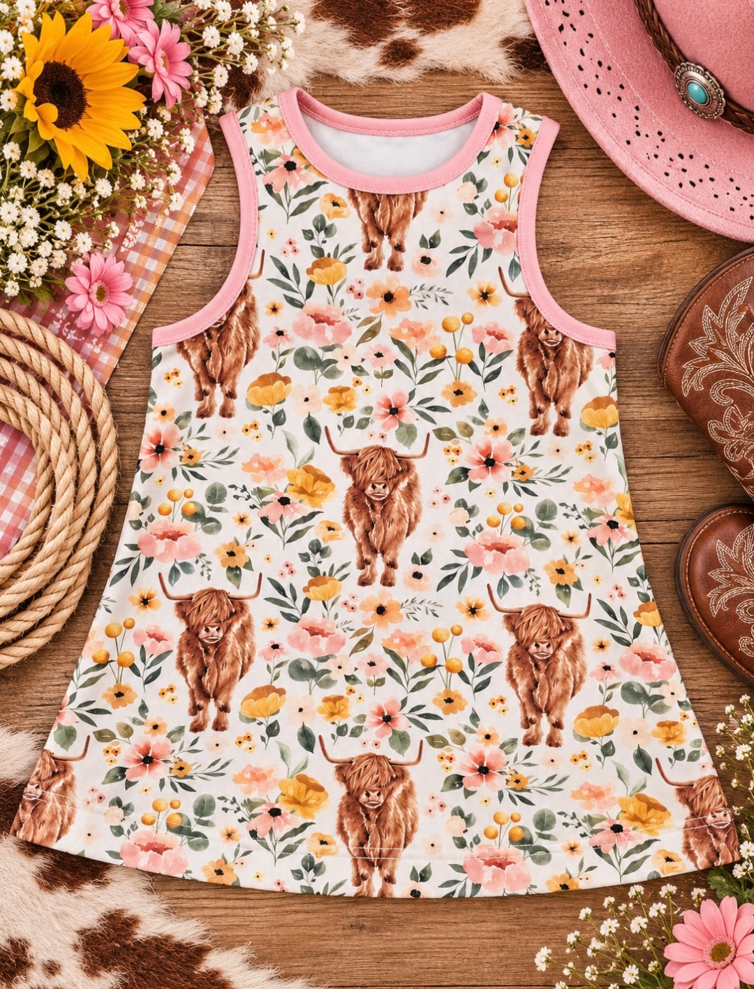 a dress with a cow pattern on it