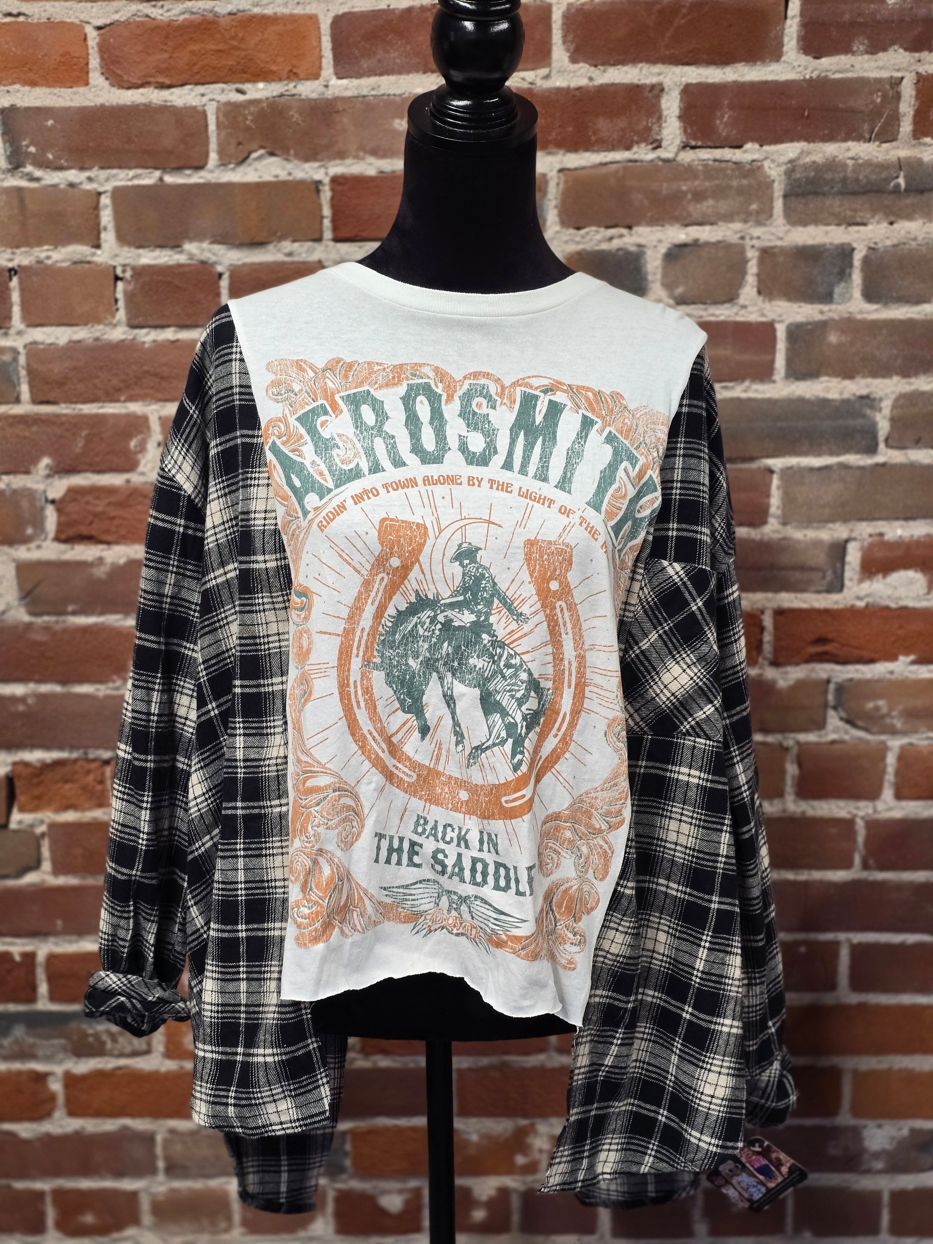 Aerosmith Flannel Shirt – Handcrafted One-of-a-Kind Style
