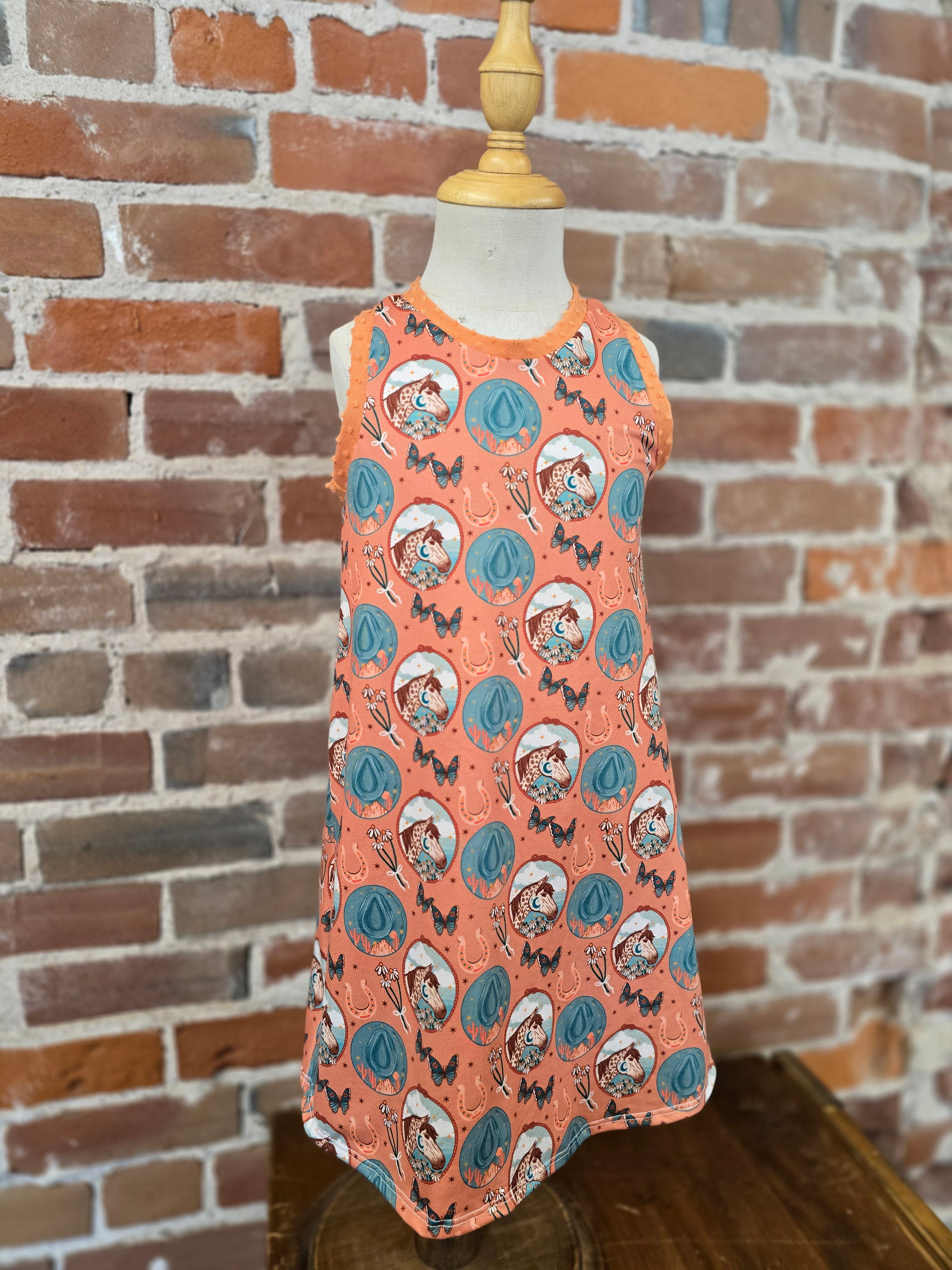 Wild Horses Racerback Dress - Handcrafted Equestrian Print
