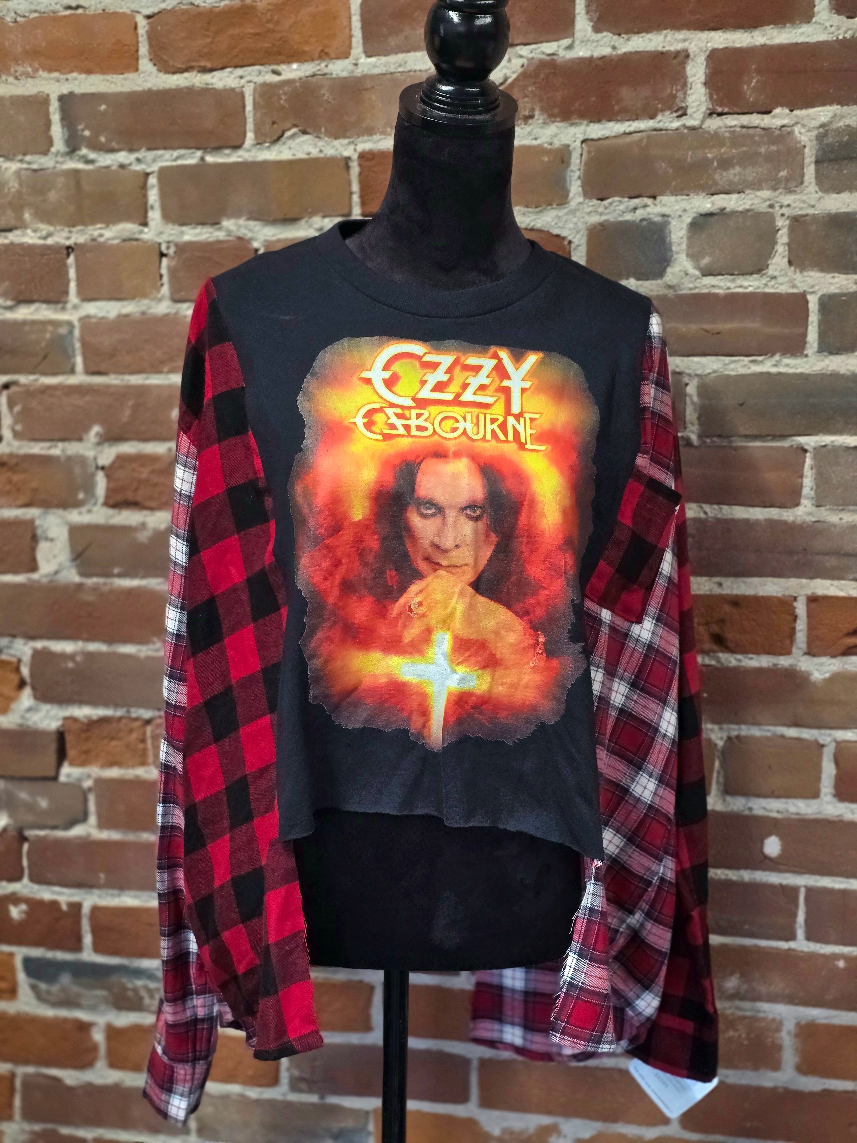 Ozzy Osbourne Flannel Shirt - Handcrafted One-of-a-Kind