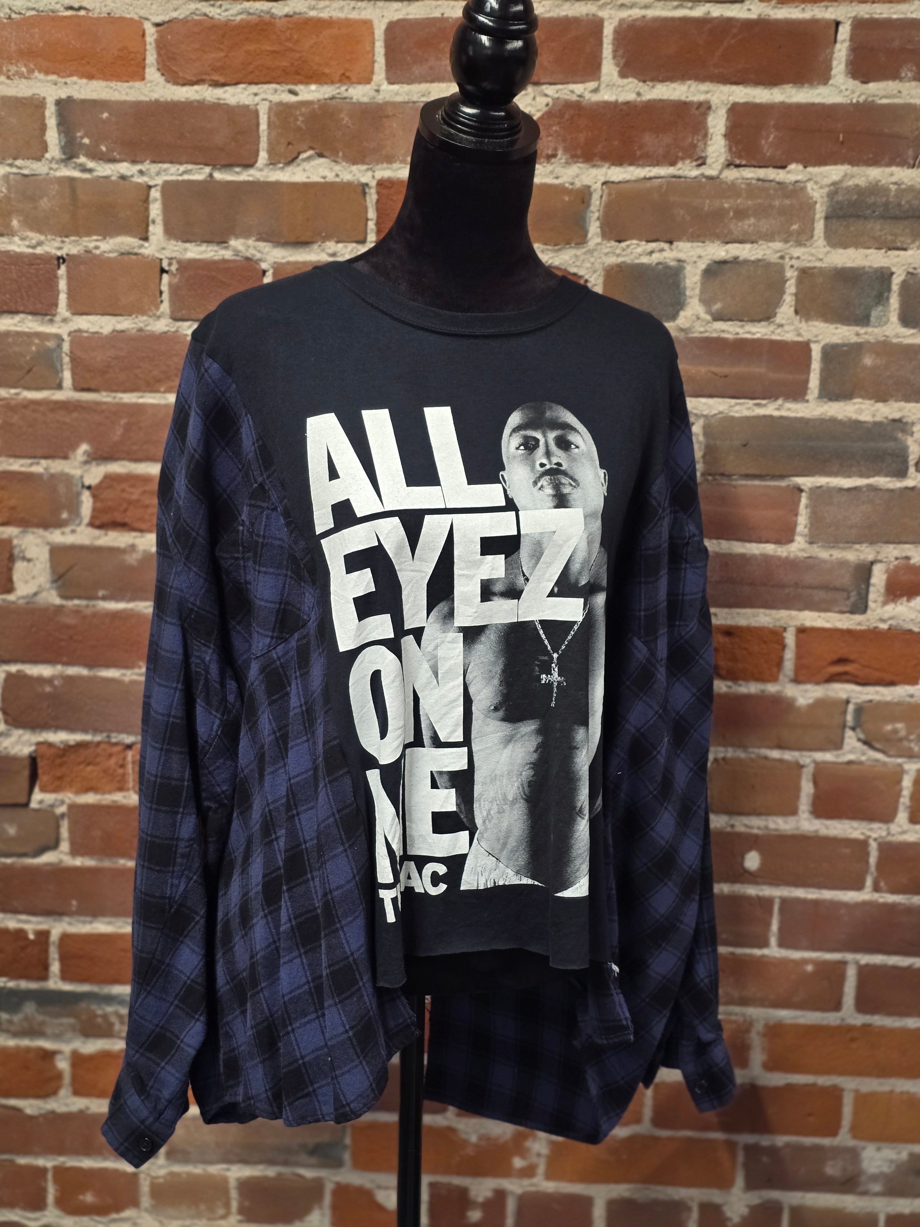 Tupac Upcycled Flannel - Handcrafted Iconic Style
