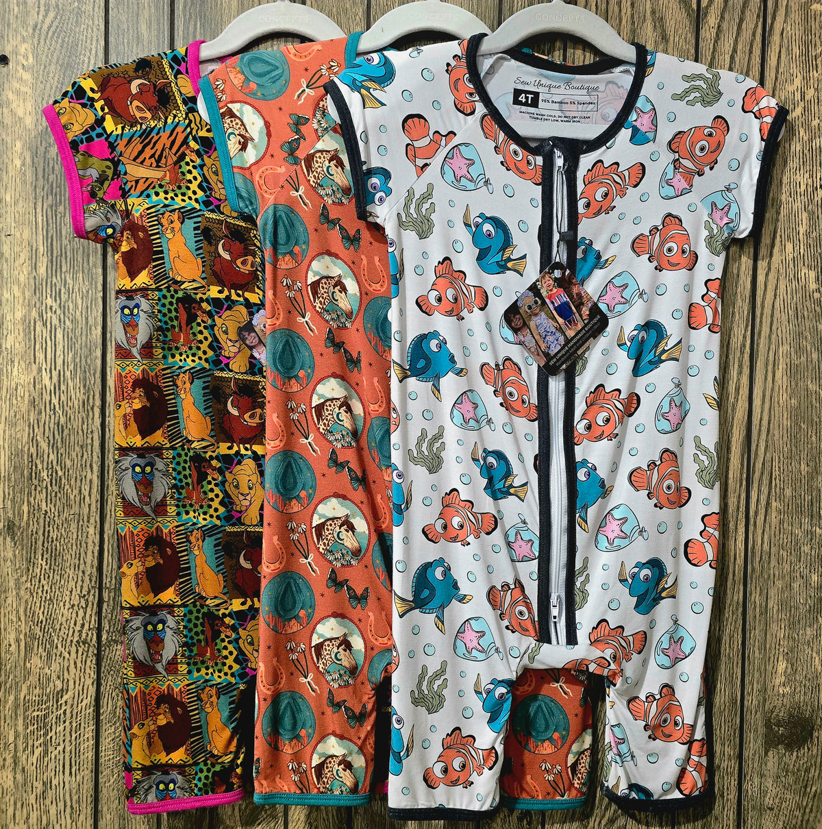 a group of clothes on a swinger
