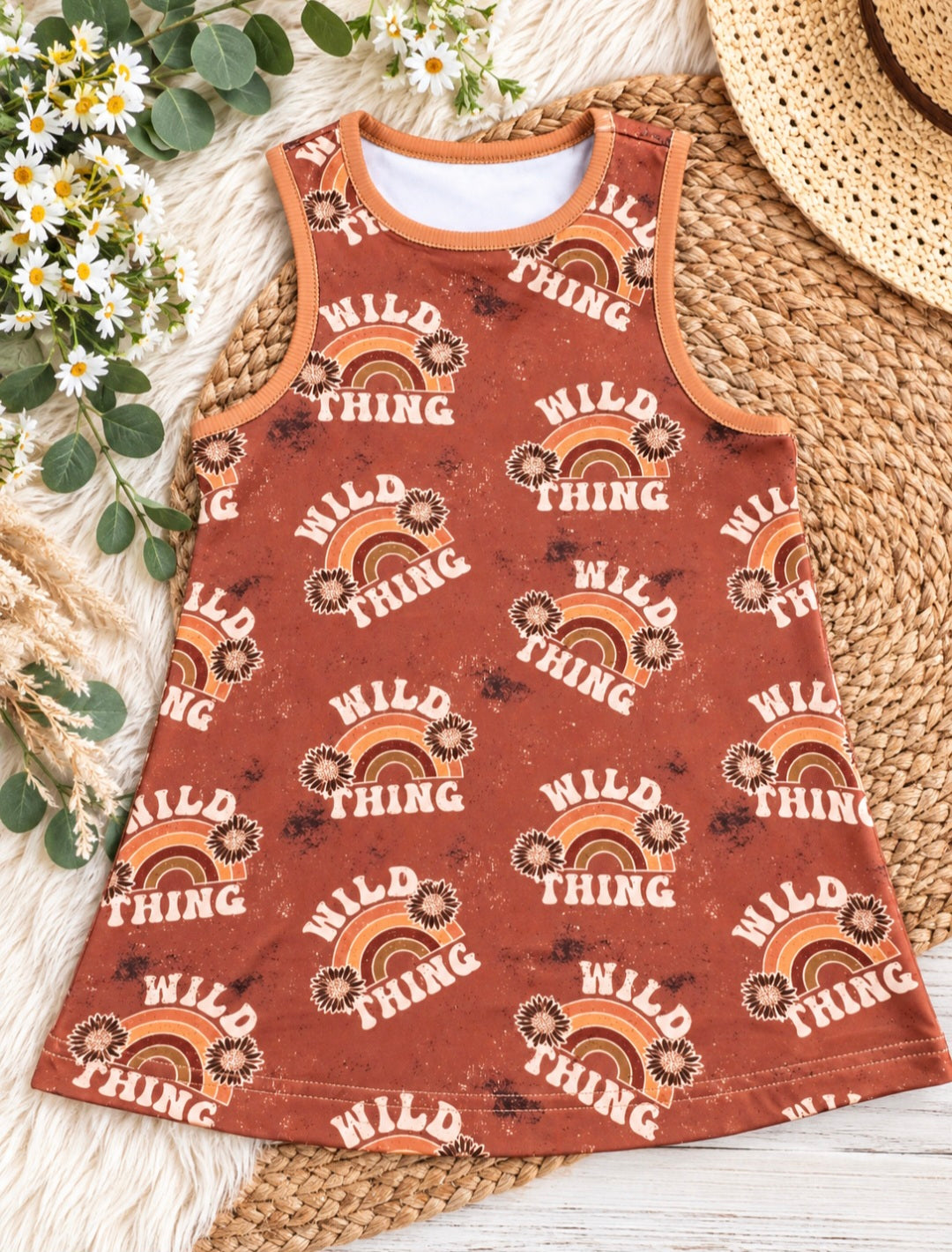 a dress with a rainbow design on it
