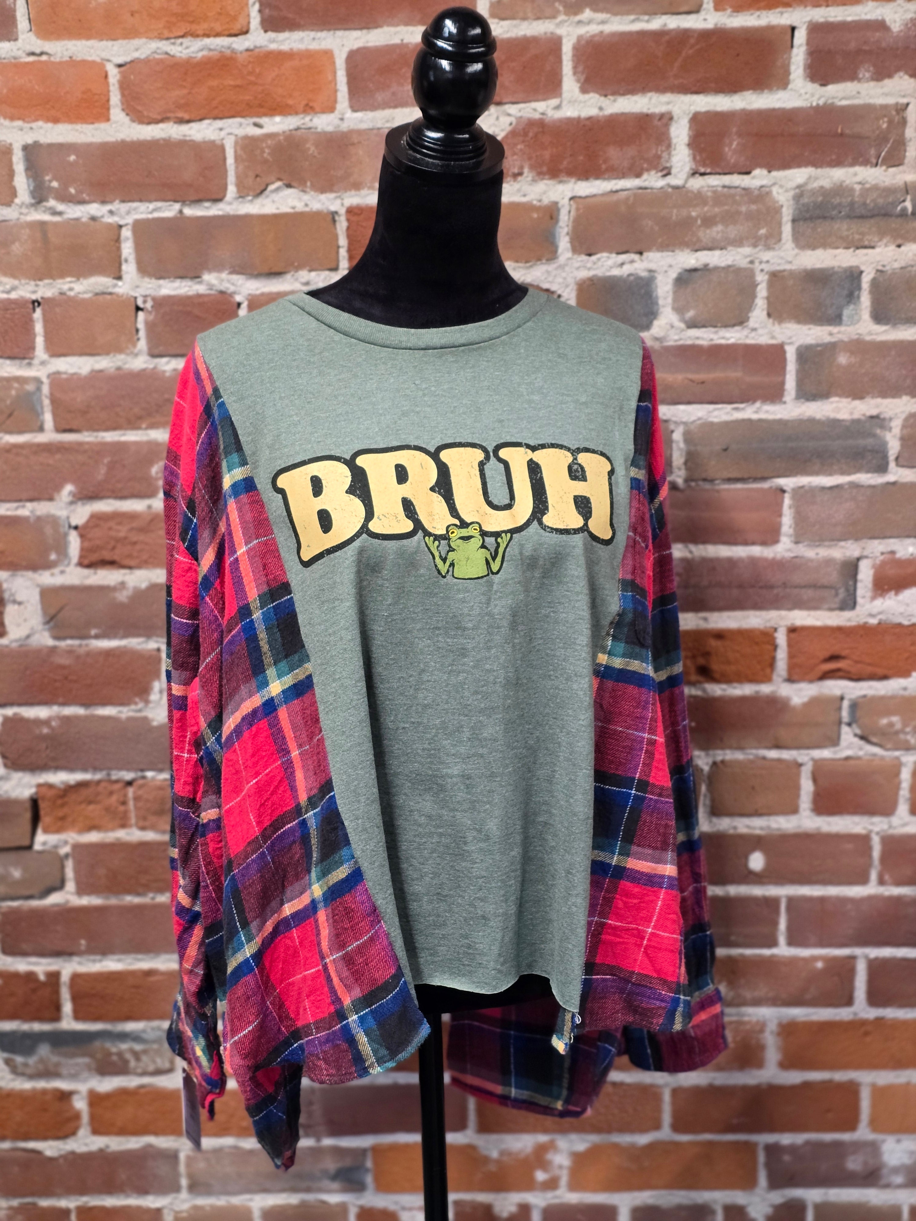Bruh Flannel Shirt – Handcrafted One-of-a-kind Style