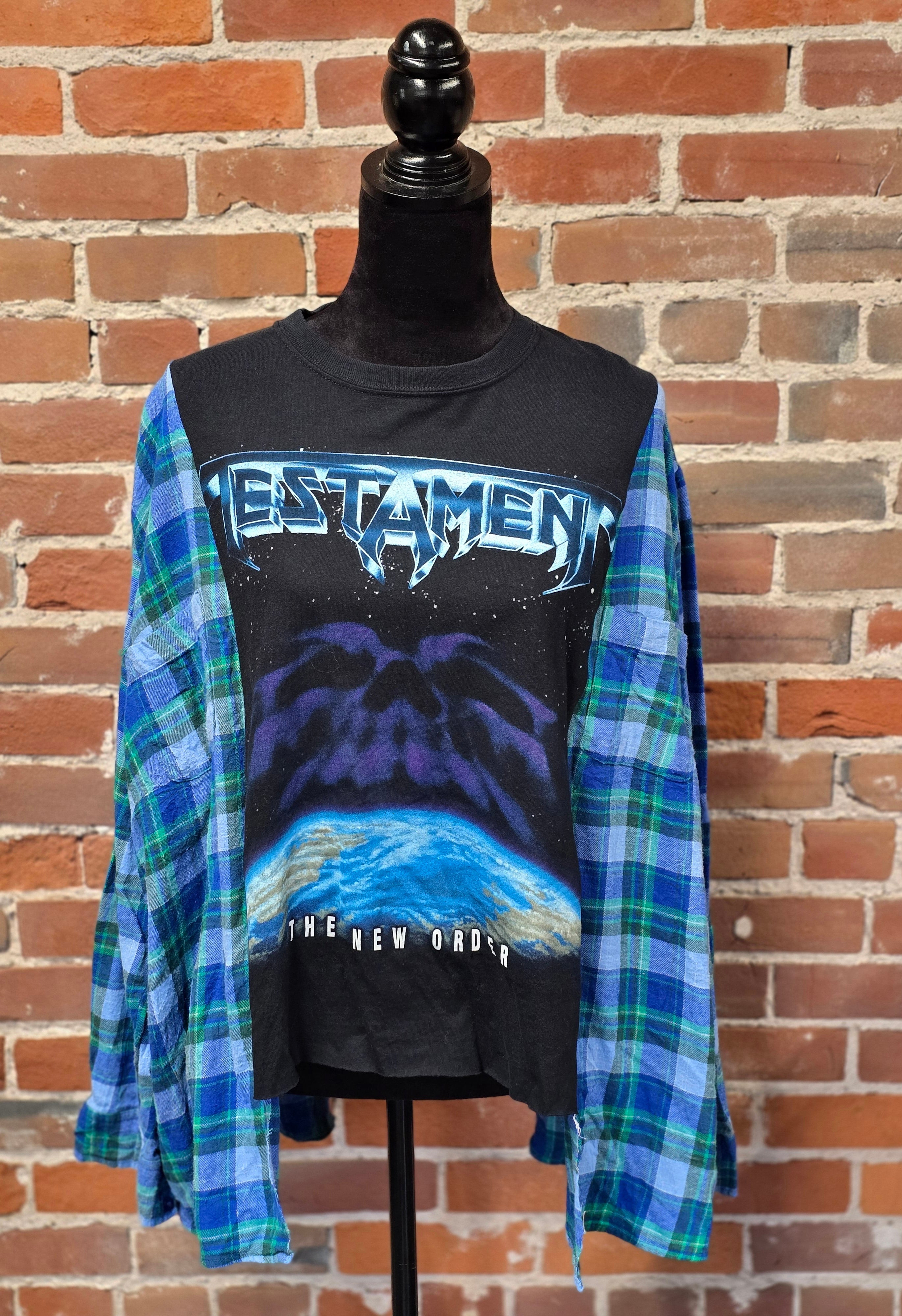 Testament Upcycled Flannel Shirt – Handcrafted & One-of-a-Kind