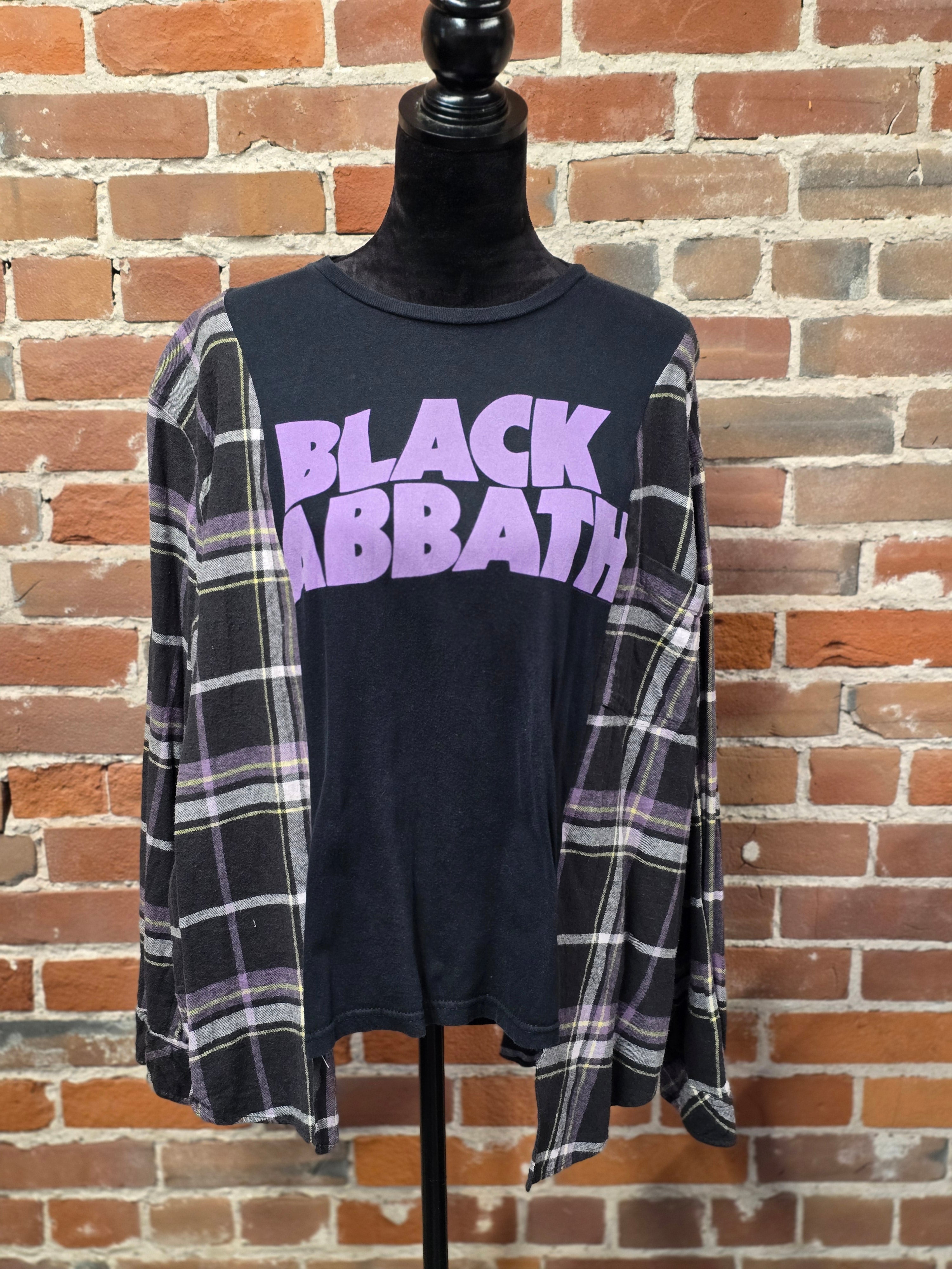 Black Sabbath Flannel Shirt - Handcrafted One-of-a-Kind