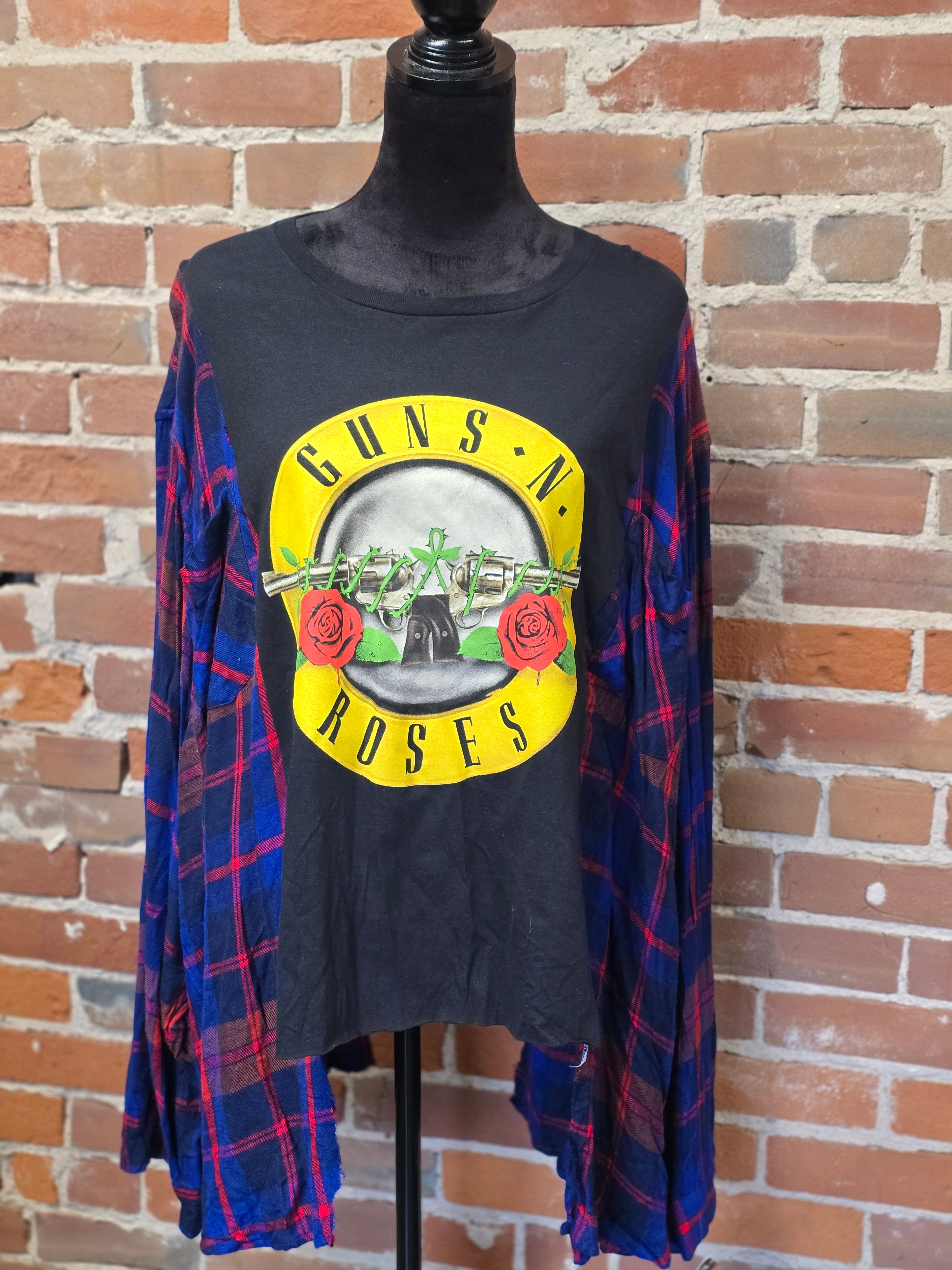 Guns N' Roses Flannel Shirt – Handcrafted One-of-a-Kind