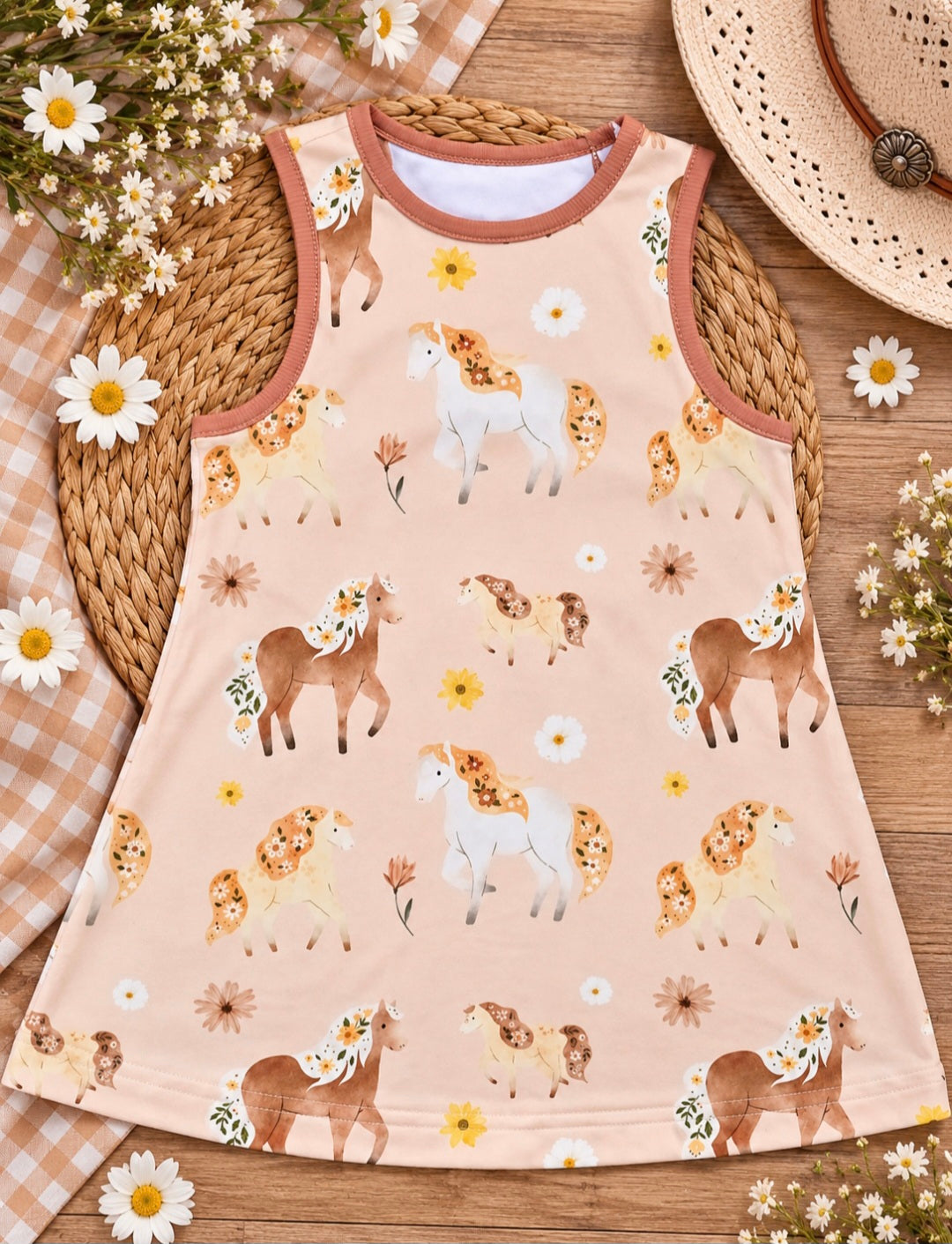 a dress with horses on it