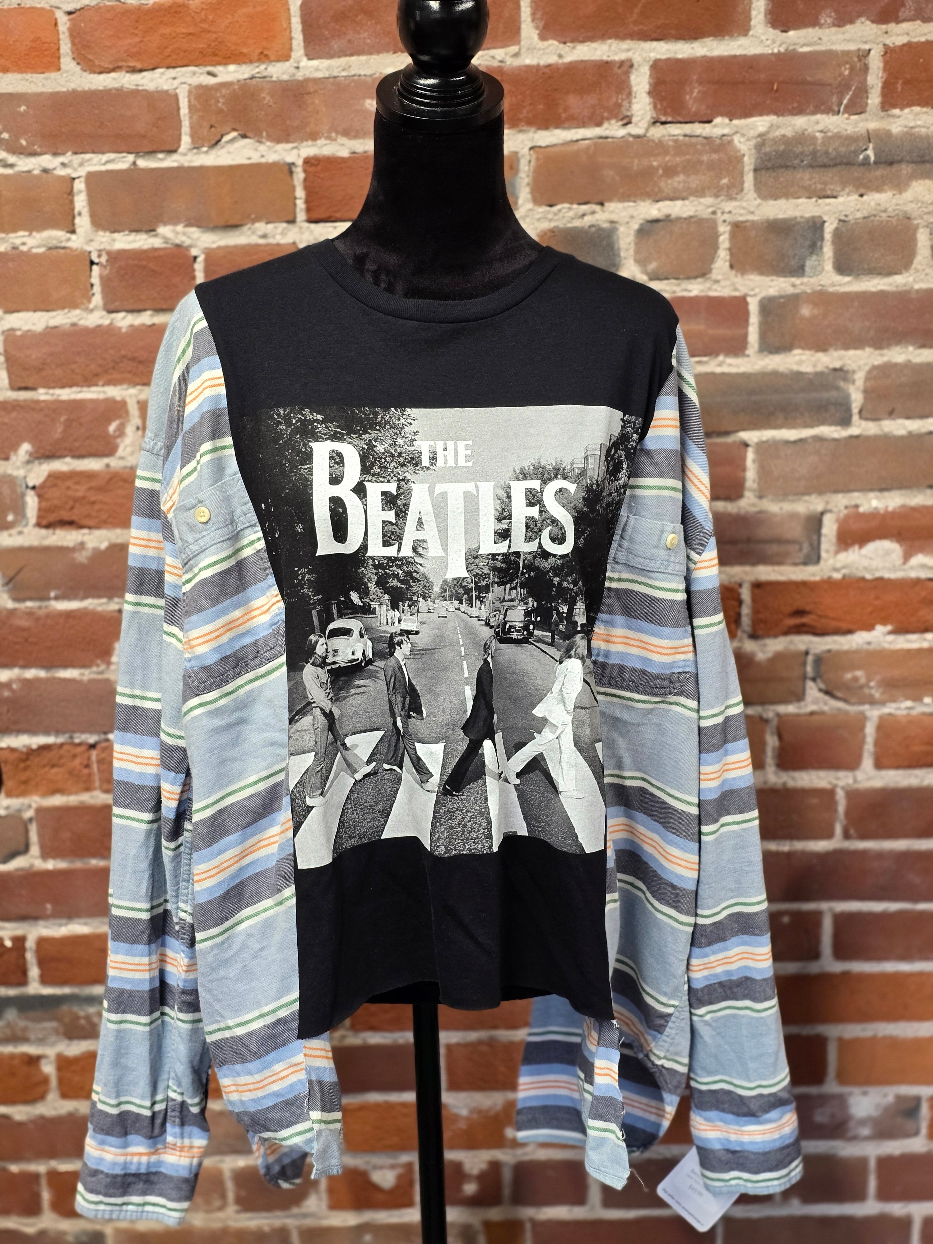 The Beatles Upcycled Flannel Shirt – Handcrafted Quality