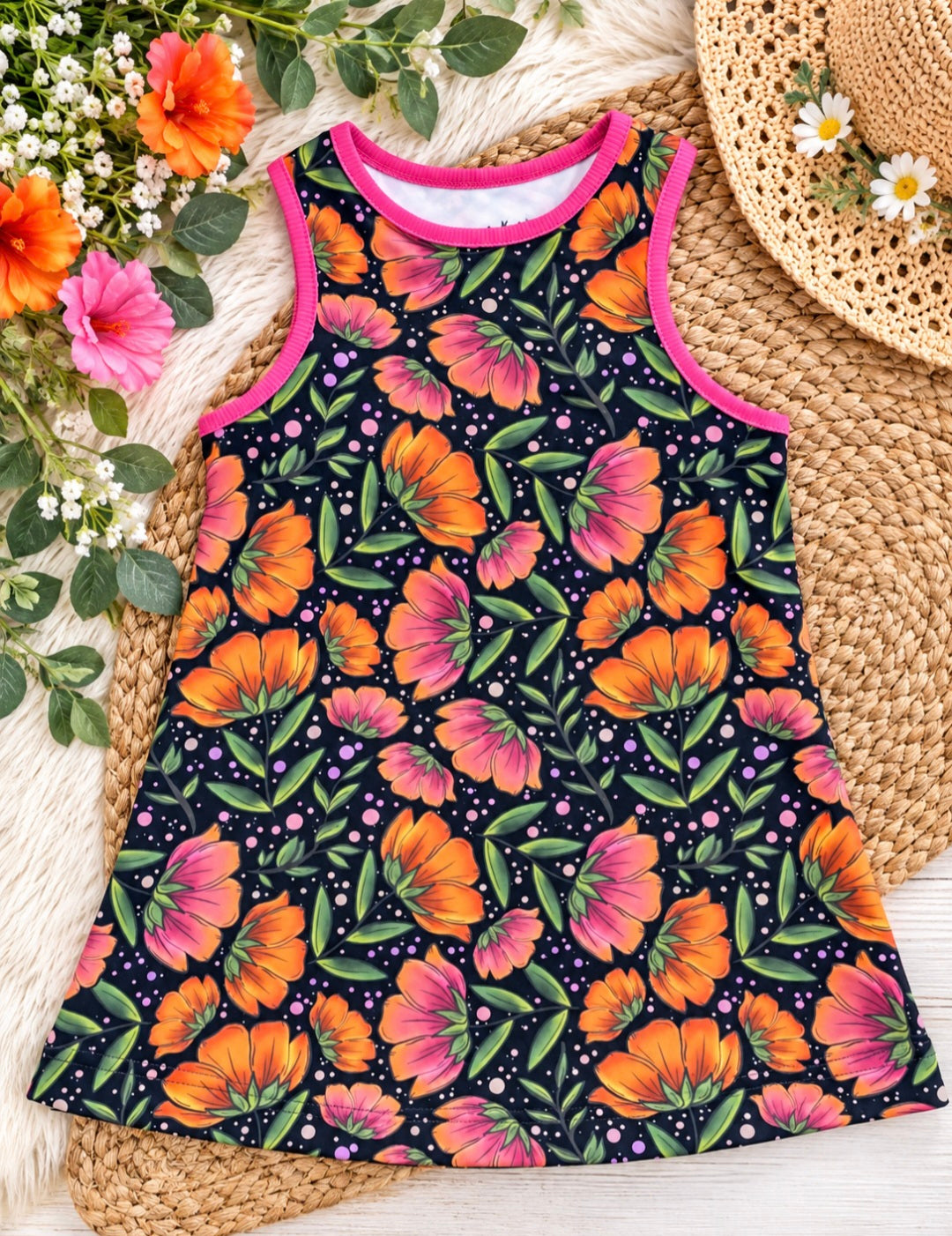 a dress with flowers on it