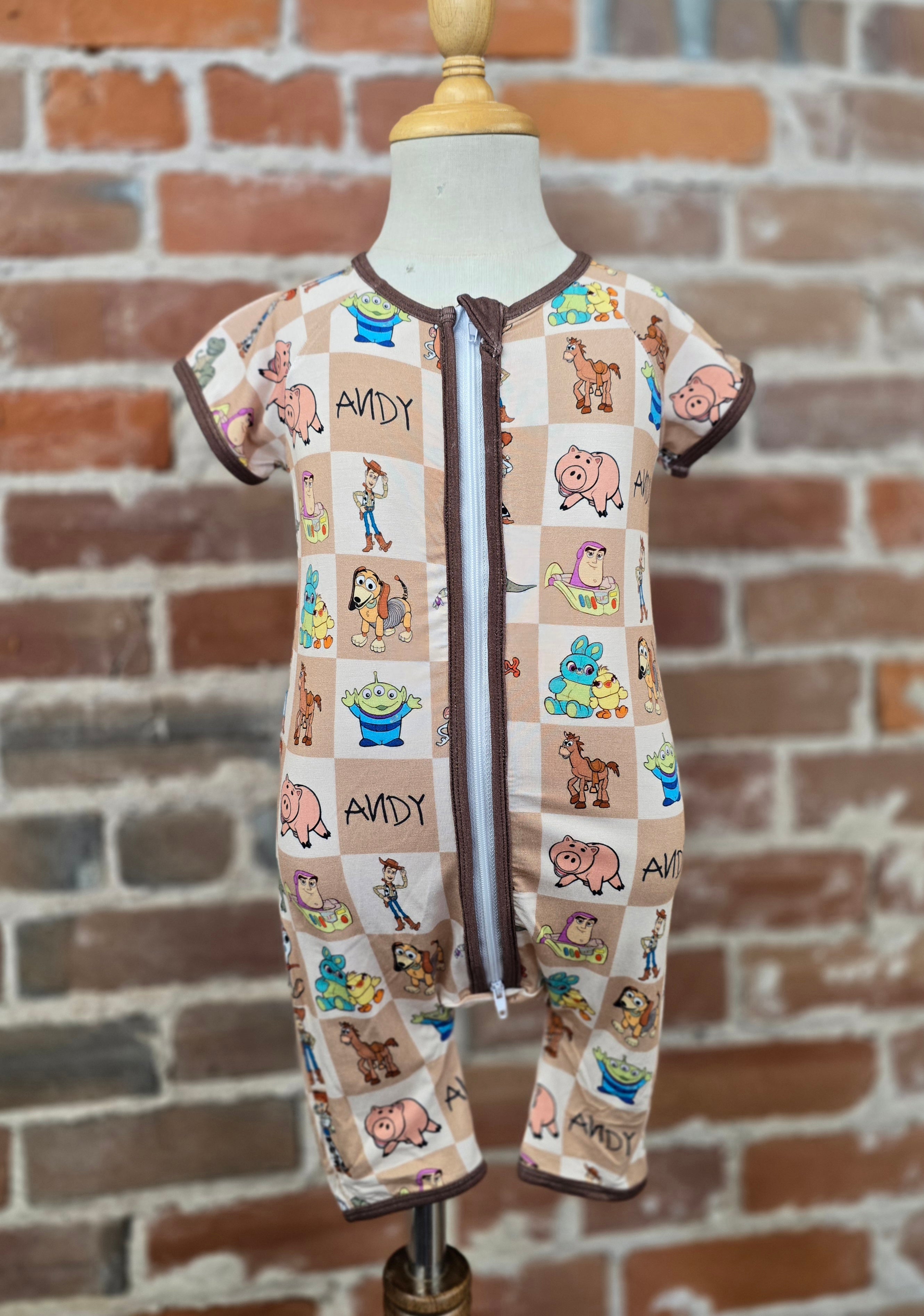 Toy Story Patchwork Bamboo Zip PJ – Handcrafted One-of-a-Kind Comfort