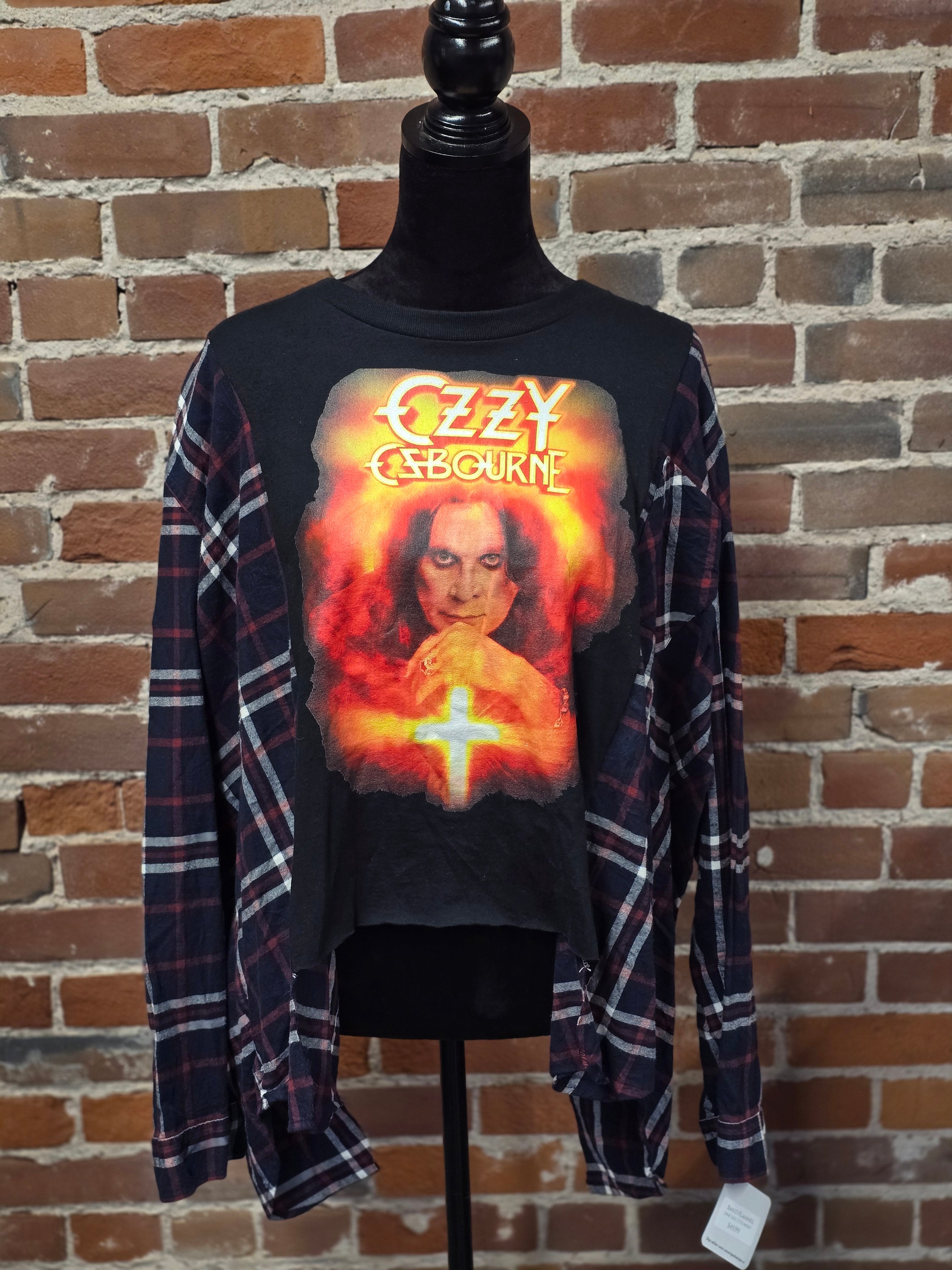 Ozzy Osbourne Flannel Shirt - Handcrafted One-of-a-Kind Style