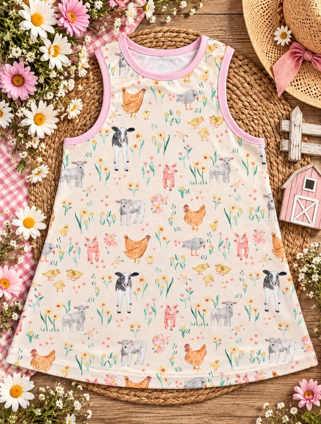 a dress with animals on it